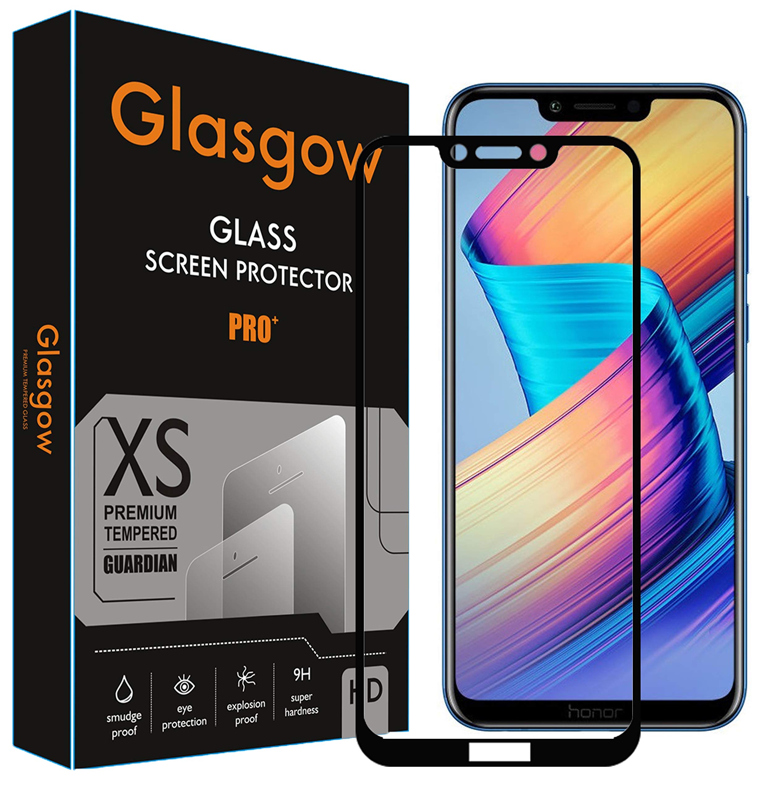 Glasgow Premium Edge to Edge Tempered Glass Screen Protector for Honor Play [flexible] [Gorilla] Bubble Free Installation [Screatch proof] [Guard] - Black (B07WVDLGK5) Amazon Price History, Amazon Price Tracker