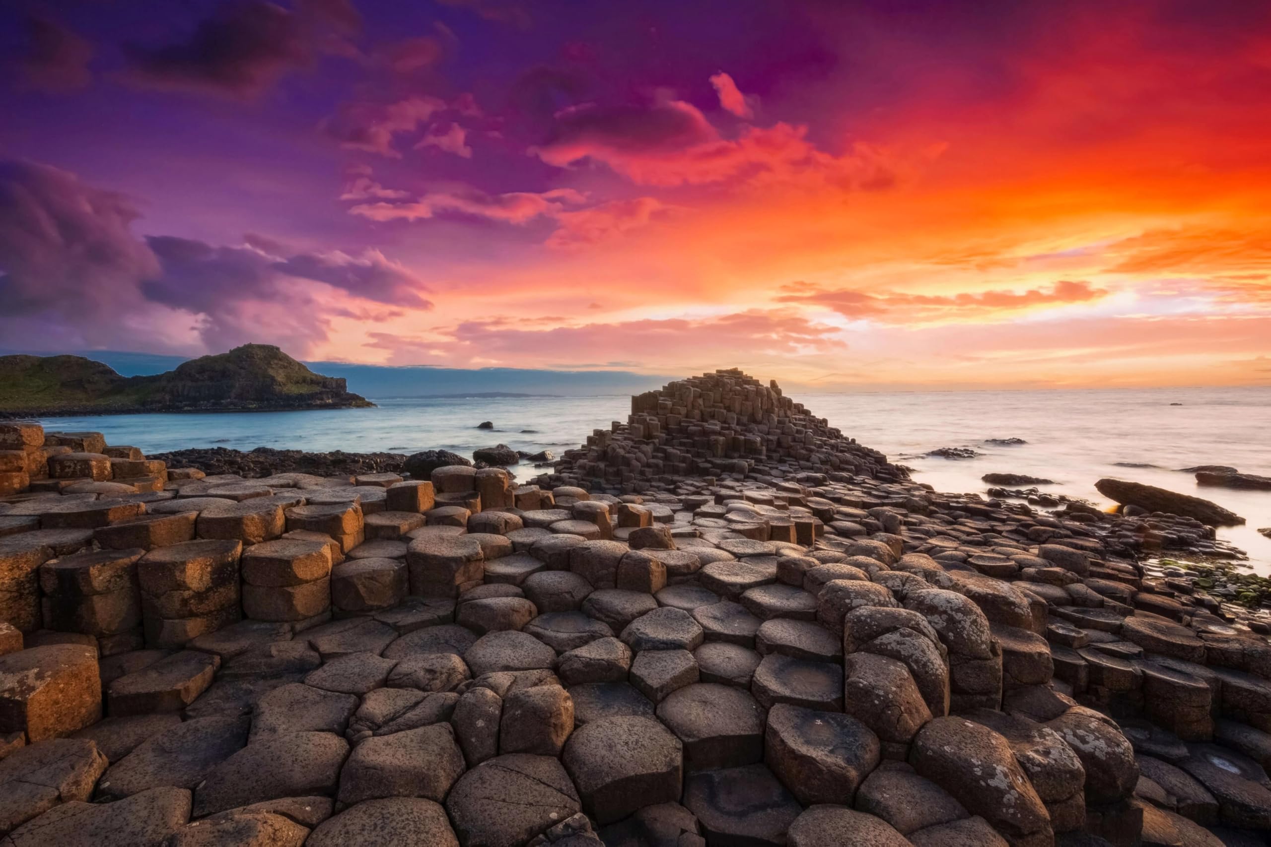 1000 sztuk puzzli Sztuka Giant Cause w Irlandii Północnej Grobla Olbrzyma pod Niebem Zachodu Słońca 75*50Cm