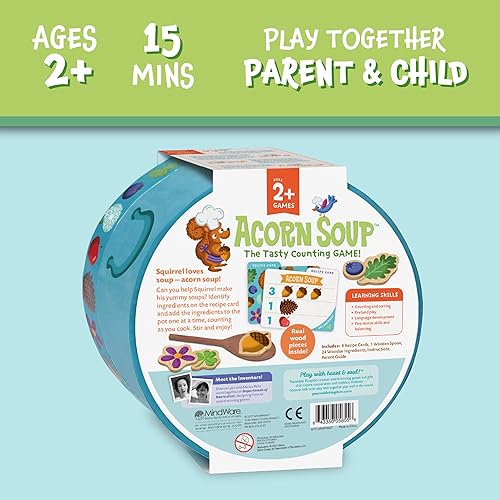 Miniatura 5 de Peaceable Kingdom Juego de sopa de bellota - Juegos educativos para niños pequeños, incluye instrucciones y guía para padres - 2 años en adelante