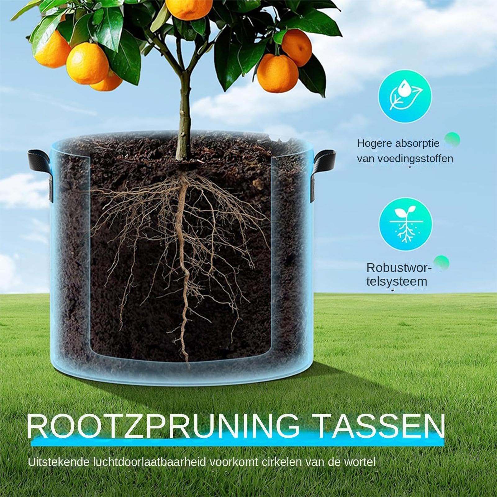 Sacos De Cultivo Para Plantar 4 Macetas de tela para trasplantar | Bolsas de Cultivo para Vivero Para invernadero, exterior, jardín, balcón, vivero, patio, fresa, tomate, flor y patata.