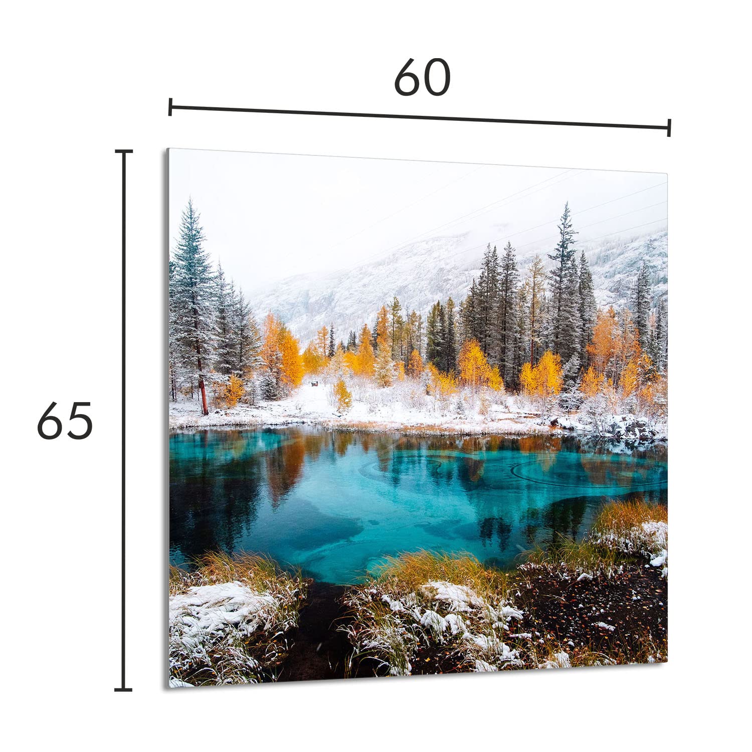 DarHaus Protection Verre Trempé 60 X 65 Cm Anti-éclaboussures Cuisine - Arrière Plan Induction, Planche à Découper, Support | Verre Décoratif Avec Adhésif