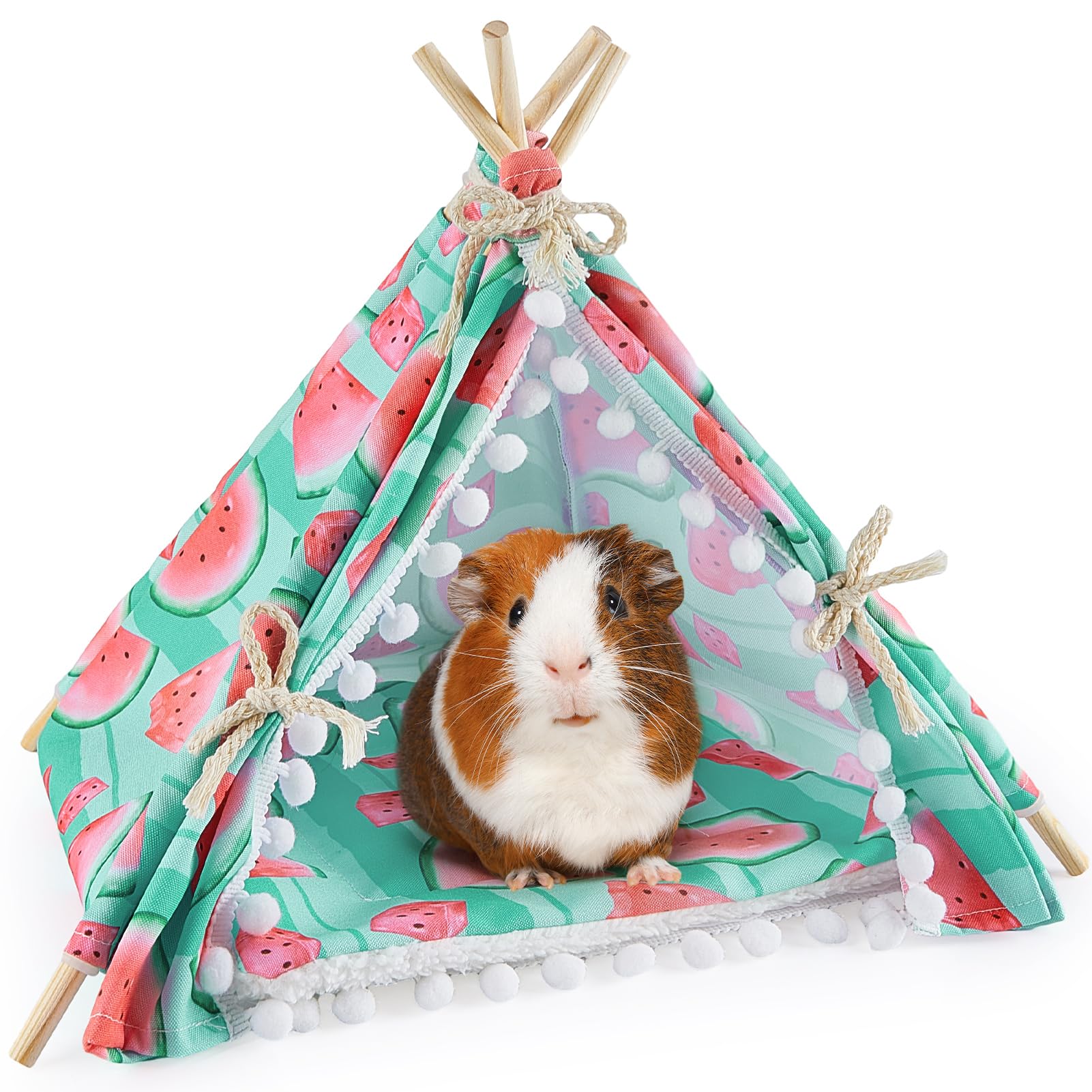 Bienbee Guinea Pig Hideout, Hidden Guinea Pig House with Mat, Machine Washable Guinea Pig Accessories with Non-Slip Desgin for Guinea Pig, Rabbit Playing and Resting