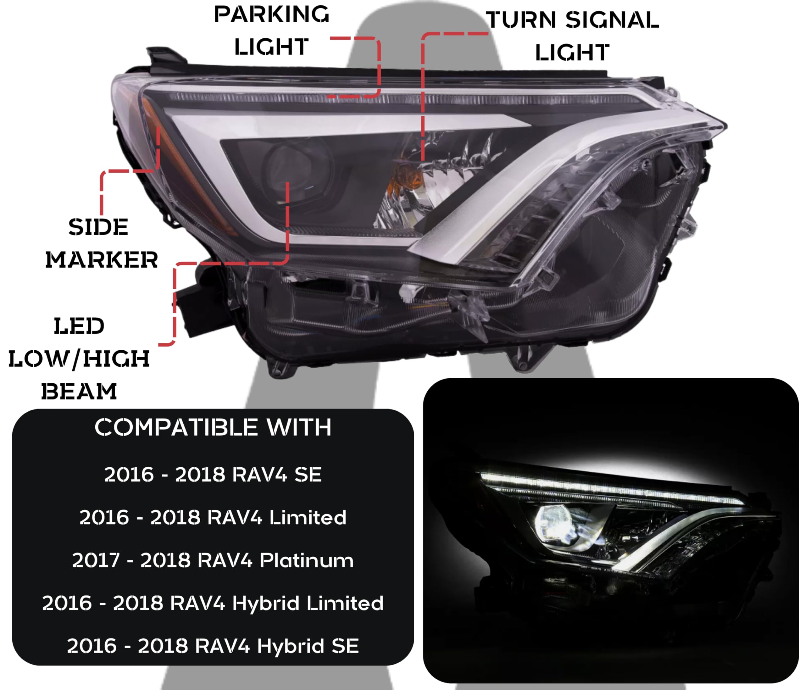 Amazon.com: ALLIGATOR AUTO LIGHTS Replacement For 2016 2017 2018