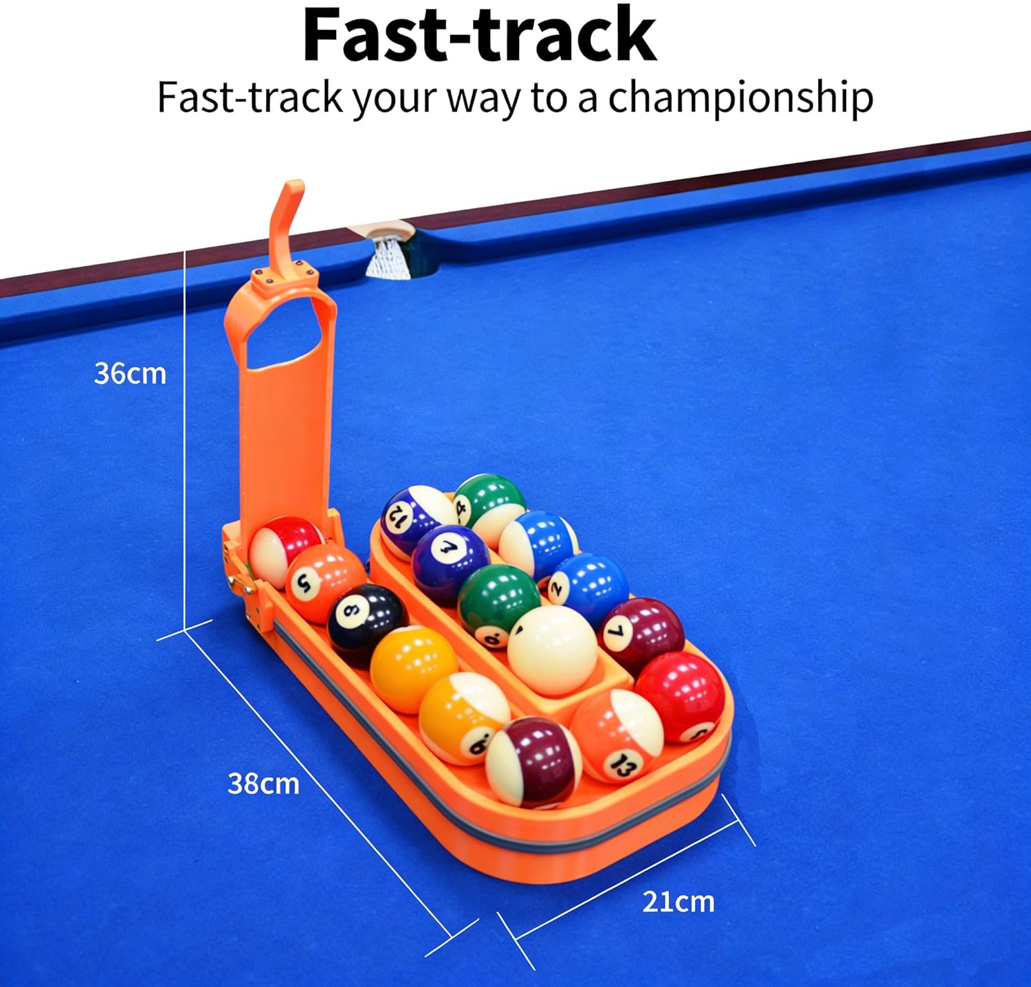 3D Printed Precision Billiards Training Rack with Fixed-Point Dispenser: Fast Triangle Setup, Portable Solo Practice Tool for Accuracy & Cue Control