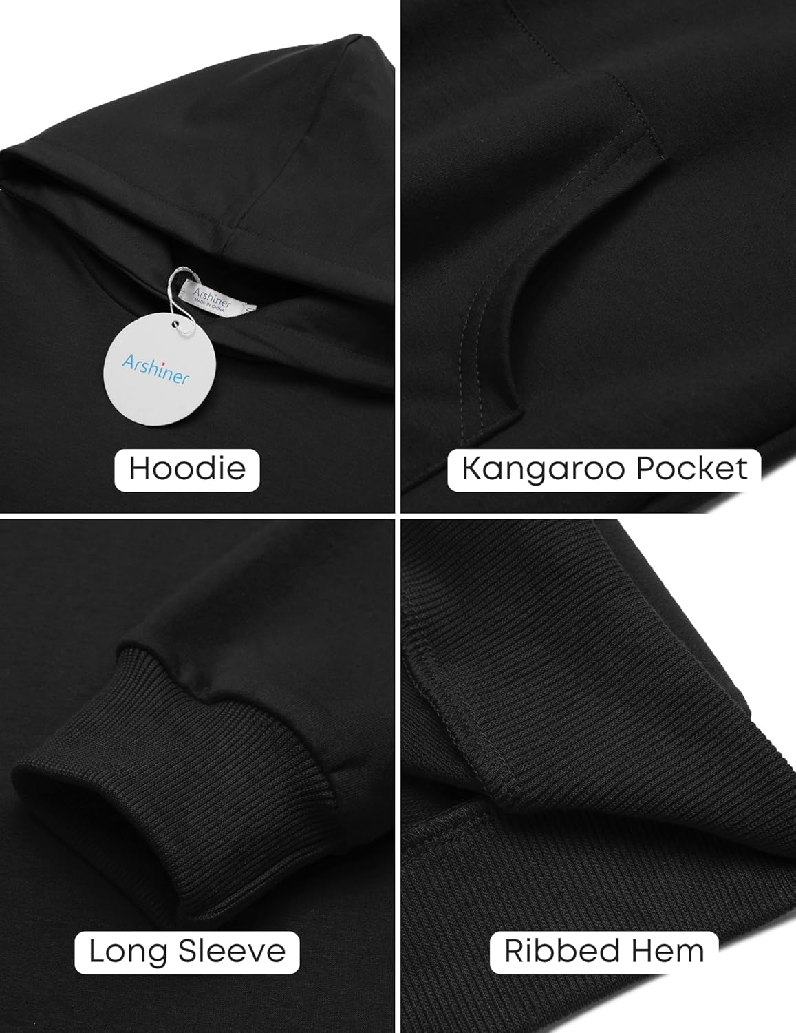 Arshiner Unisex Kids Soft Pullover Hooded Sweatshirt with Pocket Basic Hoodies Sportswear Age 4-13 Years - Image 5