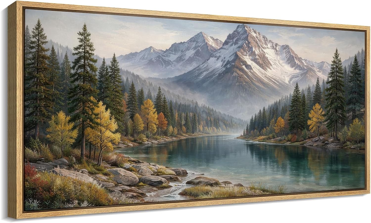 Amazon.com: MUDECOR Extra Large Framed Canvas Print Wall Art Snow ...