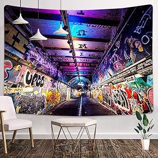 MEETSIOY Splatter Art Tapestry 93x71 Inches Graffiti Wall Tapestries Street Art Culture Theme Wall Tapestry for Children Adults Room Decoration GTXYMT177