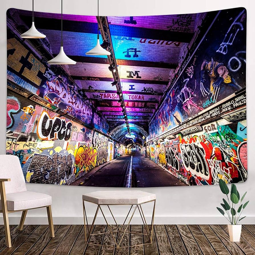 Amazon.com: MEETSIOY Graffiti Wall Tapestry 80x60 Inches
