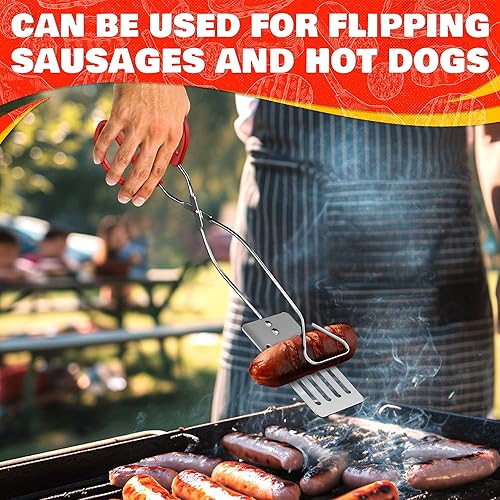 Miniatura 7 de Espátula larga para parrilla de barbacoa, juego de utensilios, pinzas de parrilla portátiles para cocinar, espátula de cocina, espátula de