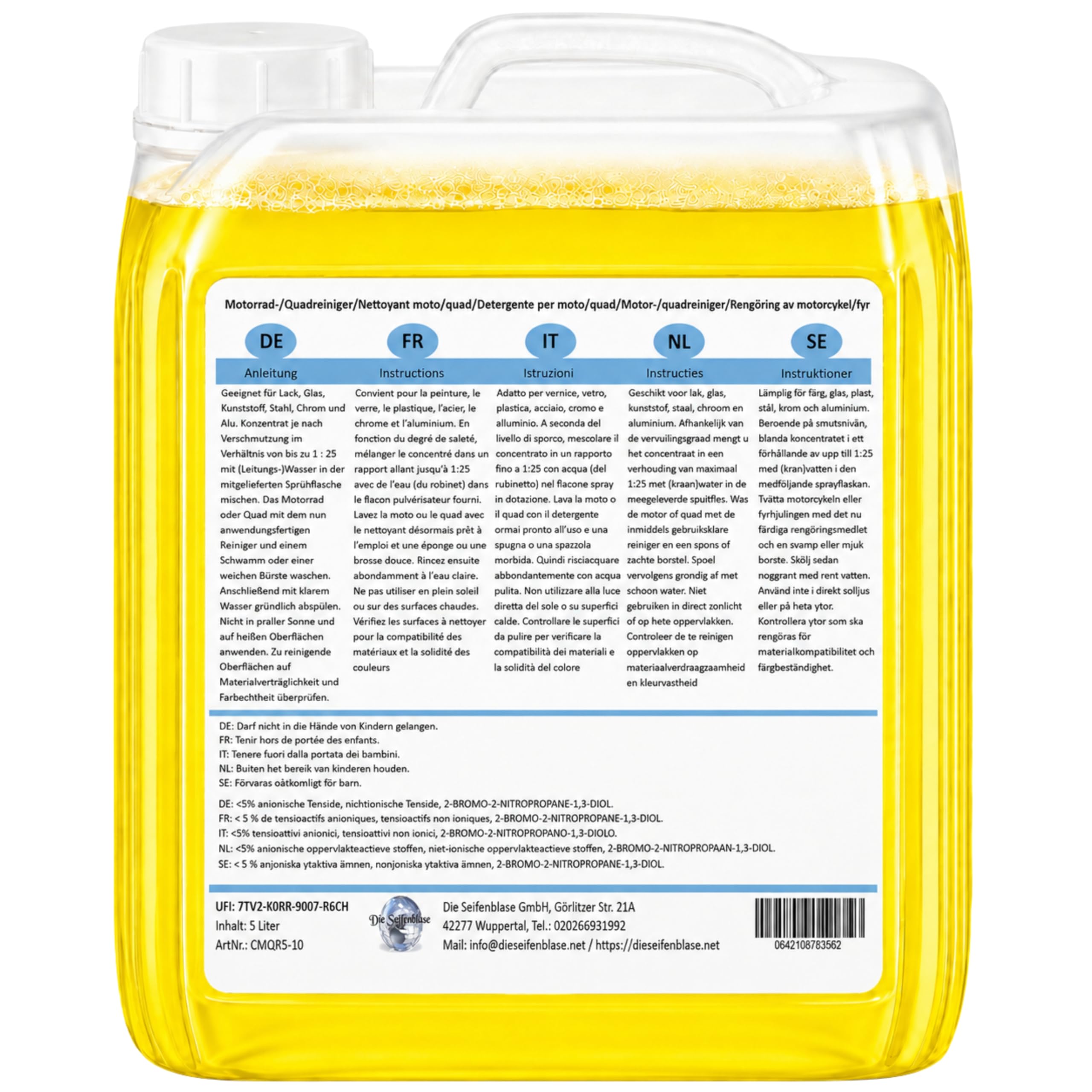 Nettoyant concentré pour moto/quad AP21 5 L | Shampooing pour moto Motocross