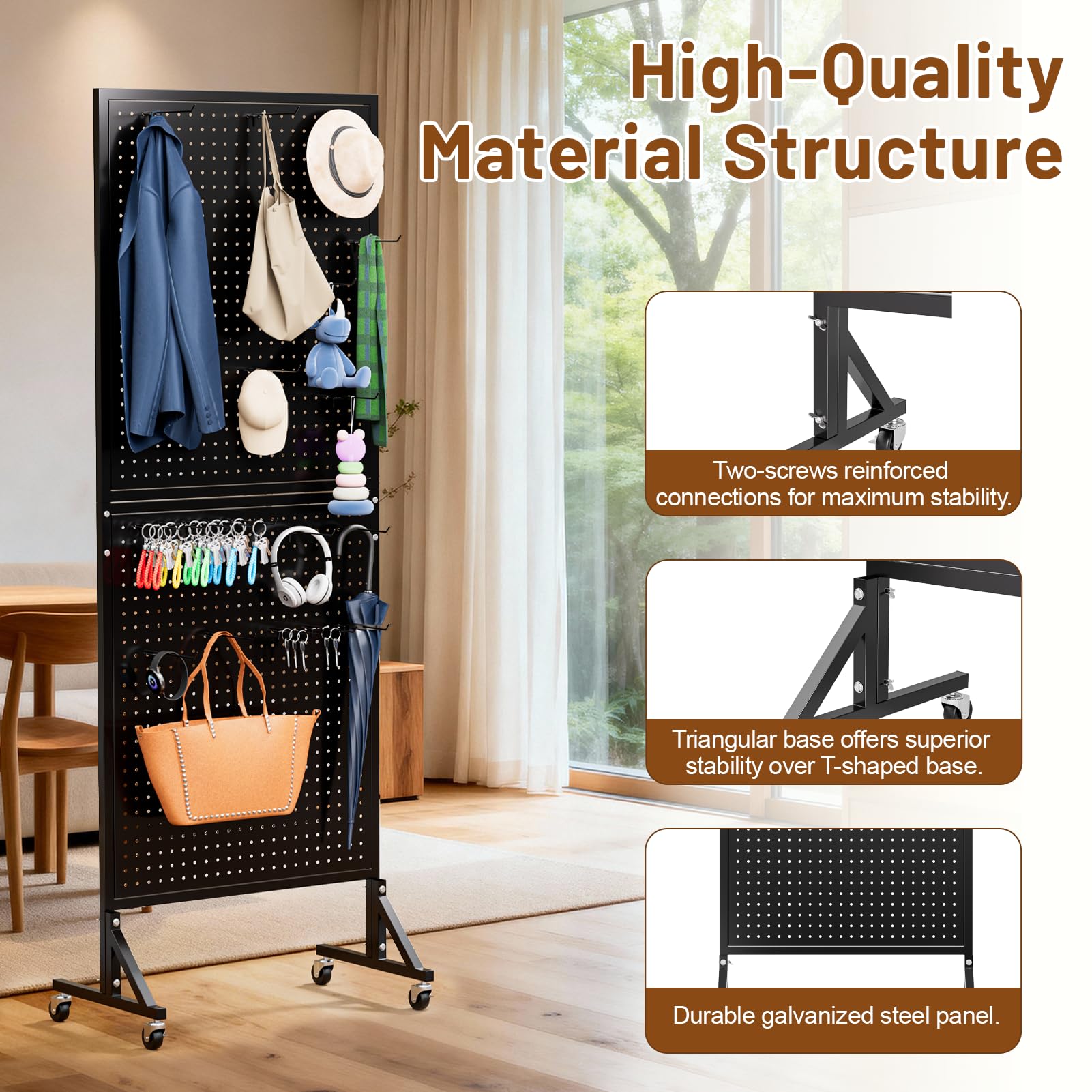 Alyoen Drehbarer Stecktafel Präsentationsständer mit 24 Haken, Metall Stecktafel Organizer mit Magnet-Tür, 360° Pegboard Display Stand für Schmuck, Schlüsselanhänger, Ohrringe (Weiß Alyoen Drehbarer Stecktafel Präsentationsständer mit 24 Haken, Metall Stecktafel Organizer mit Magnet-Tür, 360° Pegboard Display Stand für Schmuck, Schlüsselanhänger, Ohrringe (Weiß