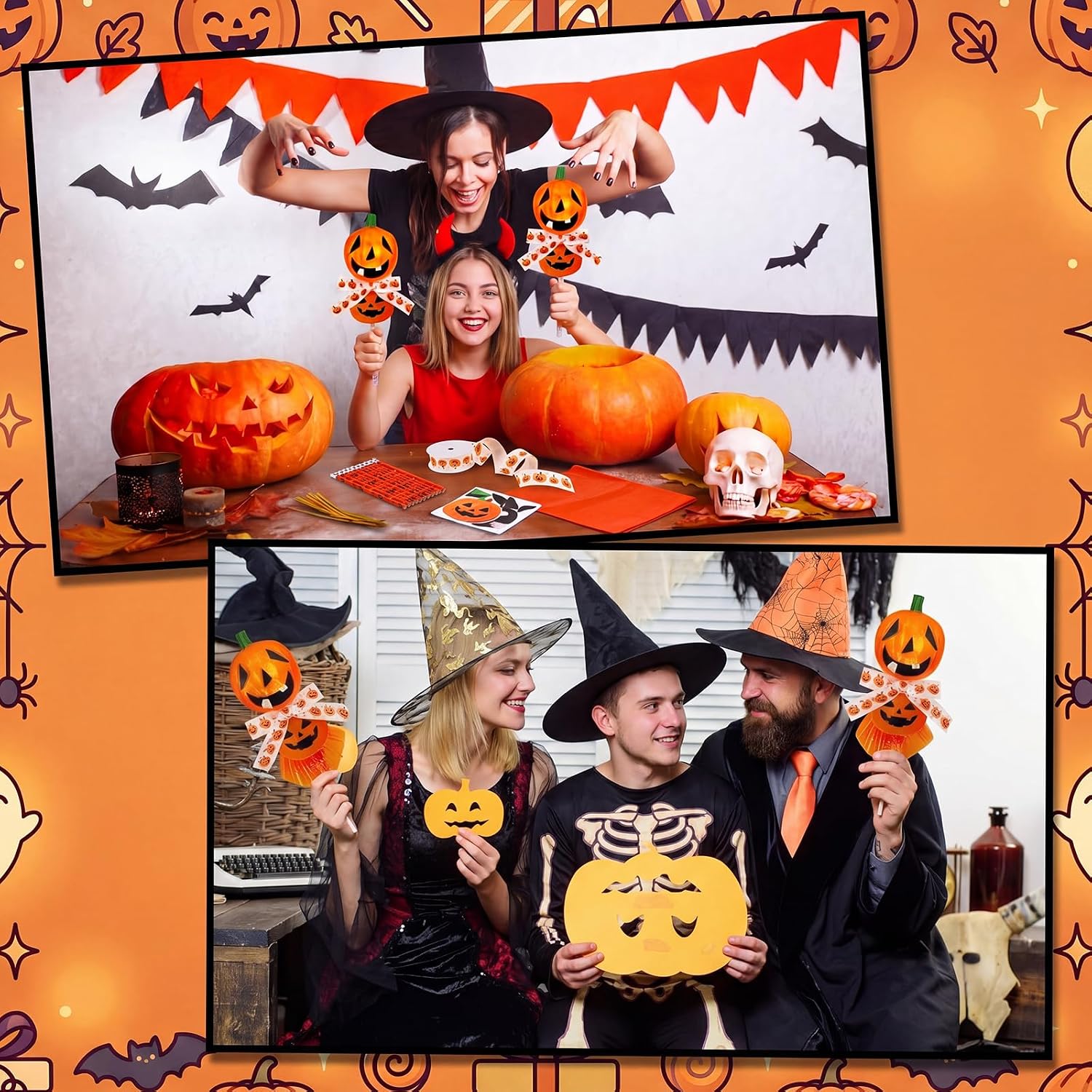 Tinlade 12 Sets Halloween Pumpkin Giant Lollipop Party Favors, Return Gifts image 4