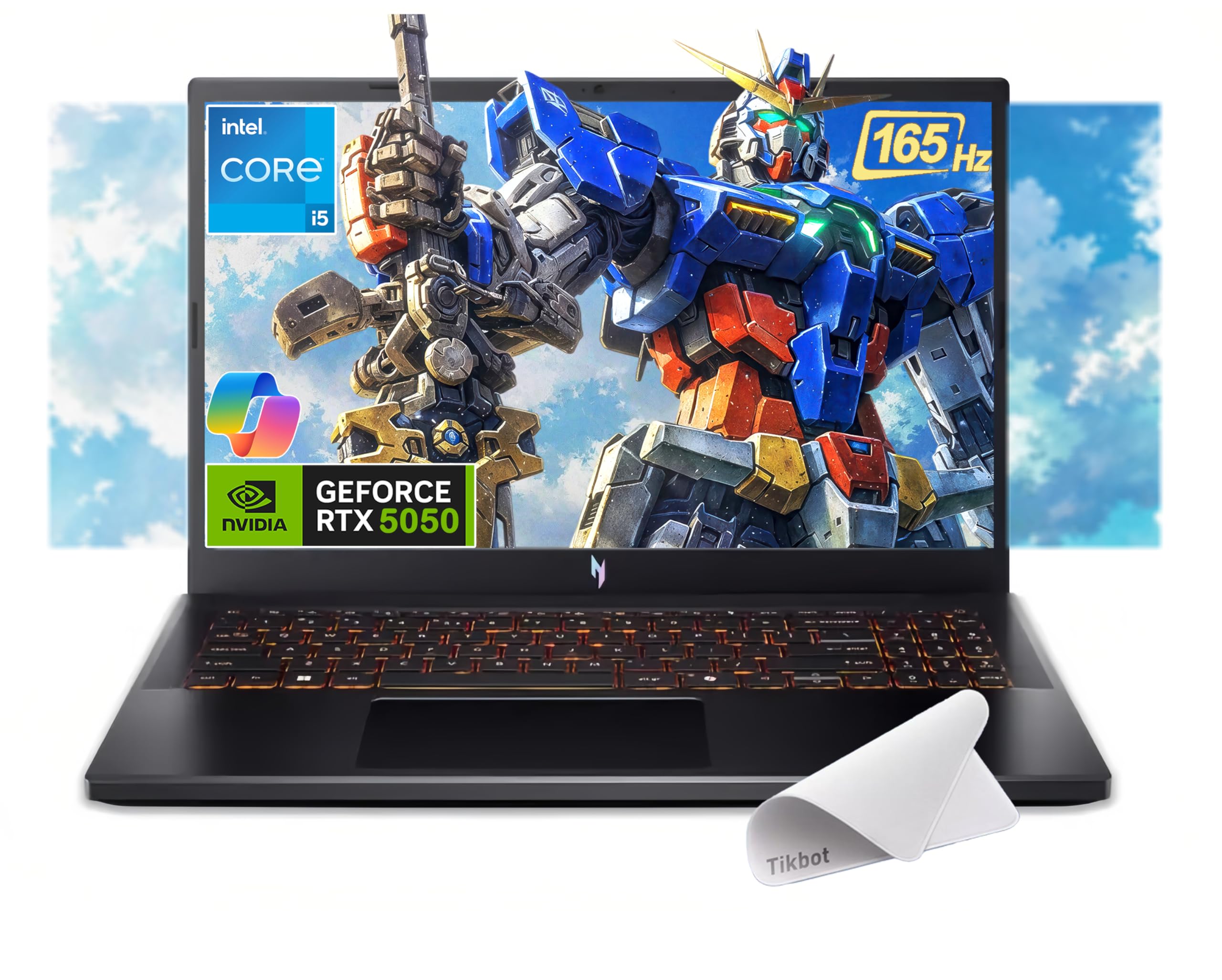 acer Nitro V 15.6” FHD IPS 165Hz Gaming Laptop, Intel Core i5-13420H, NVIDIA GeForce RTX 5050 with 8GB GDDR7 VRAM, Win11H, w/Mouse pad (16GB RAM, 1TB