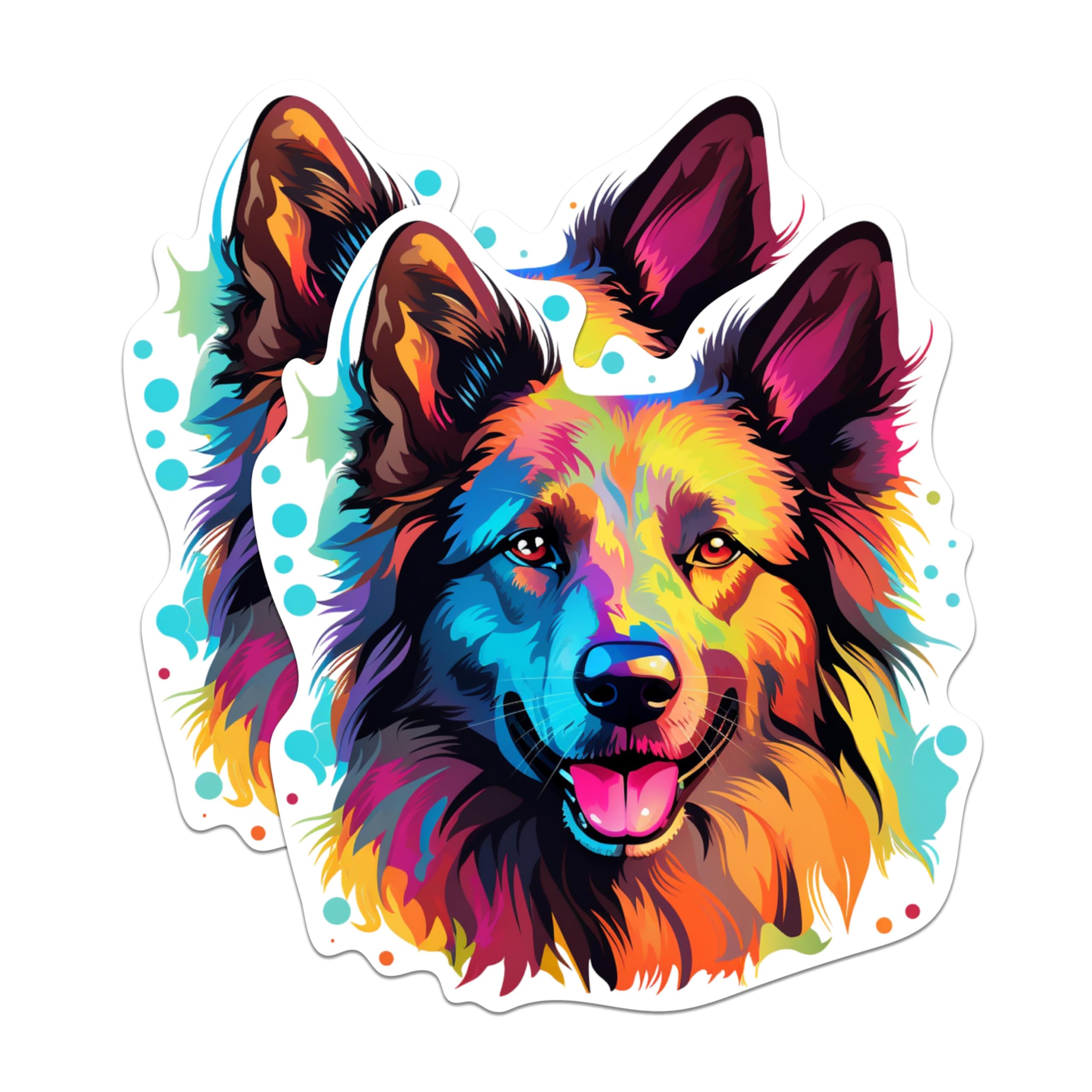 (2 Pack) Belgian Tervuren Dog Breed Stickers - 5 Inches On Longest Side - Choose from Over 100 Dog Breeds - for Cars, Trucks, Skateboards, Laptops - Made in USA - BMCS1773