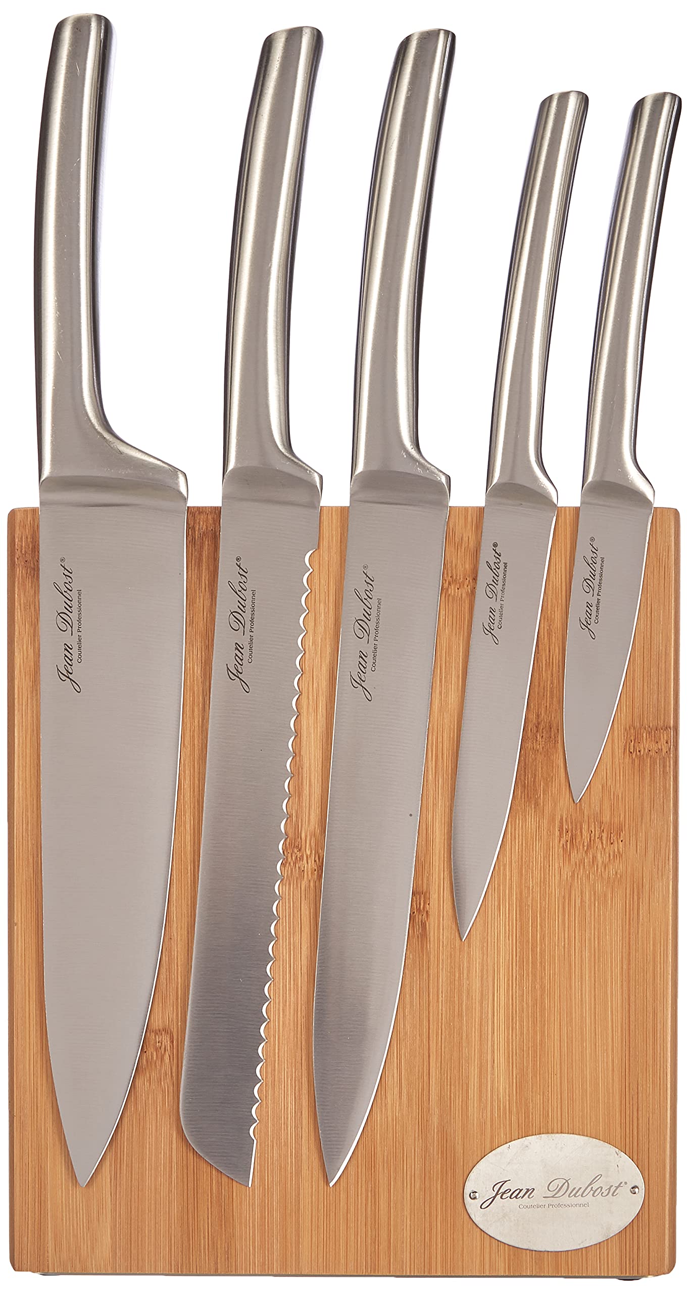Image secondaire de Pradel Jean Dubost 18521 Bloc Météor en Bambou Véritable + 5 Couteaux de Cuisine Inox