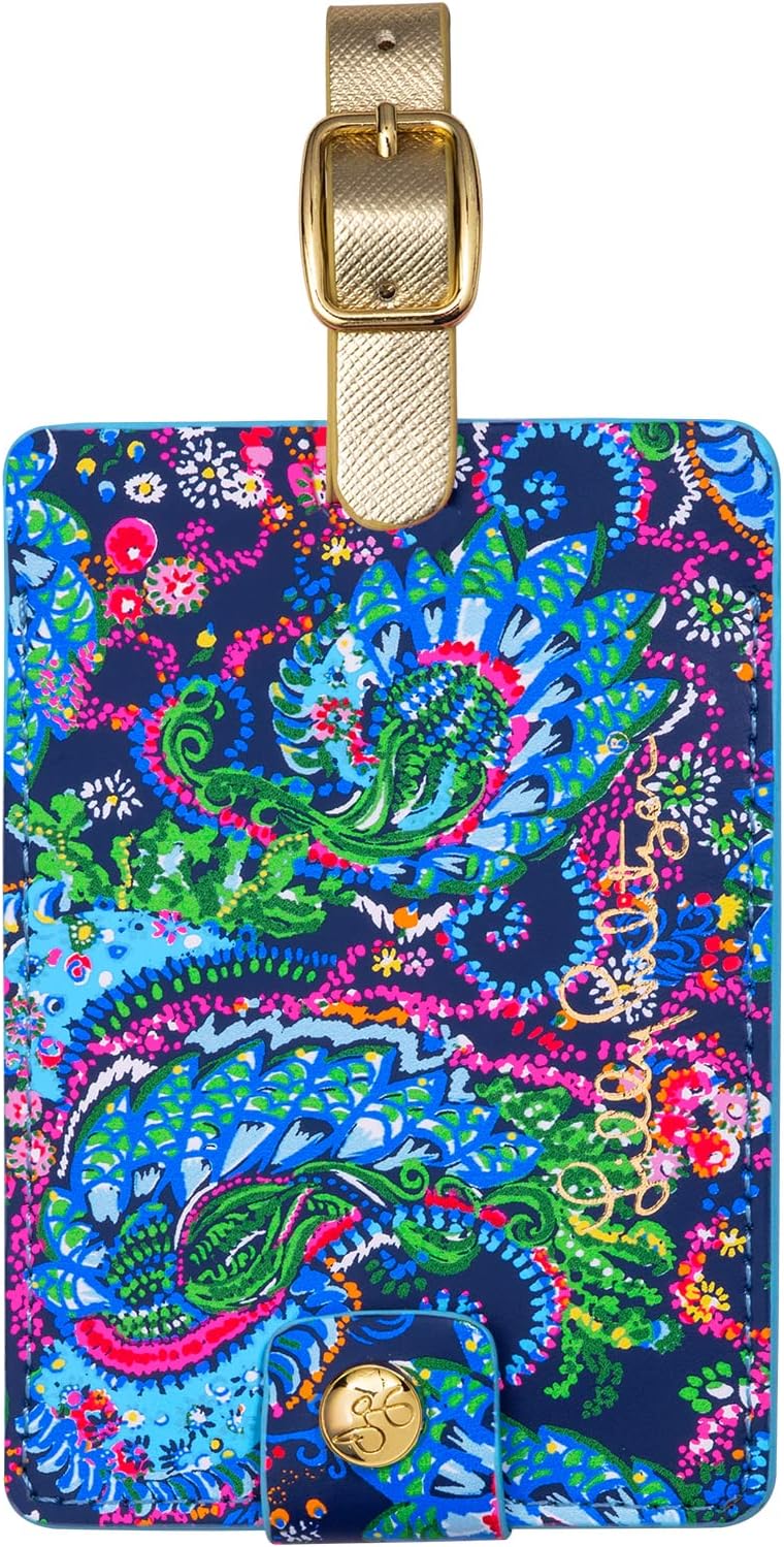 Lilly Pulitzer Leatherette Luggage Tag with Secure Kuwait Ubuy