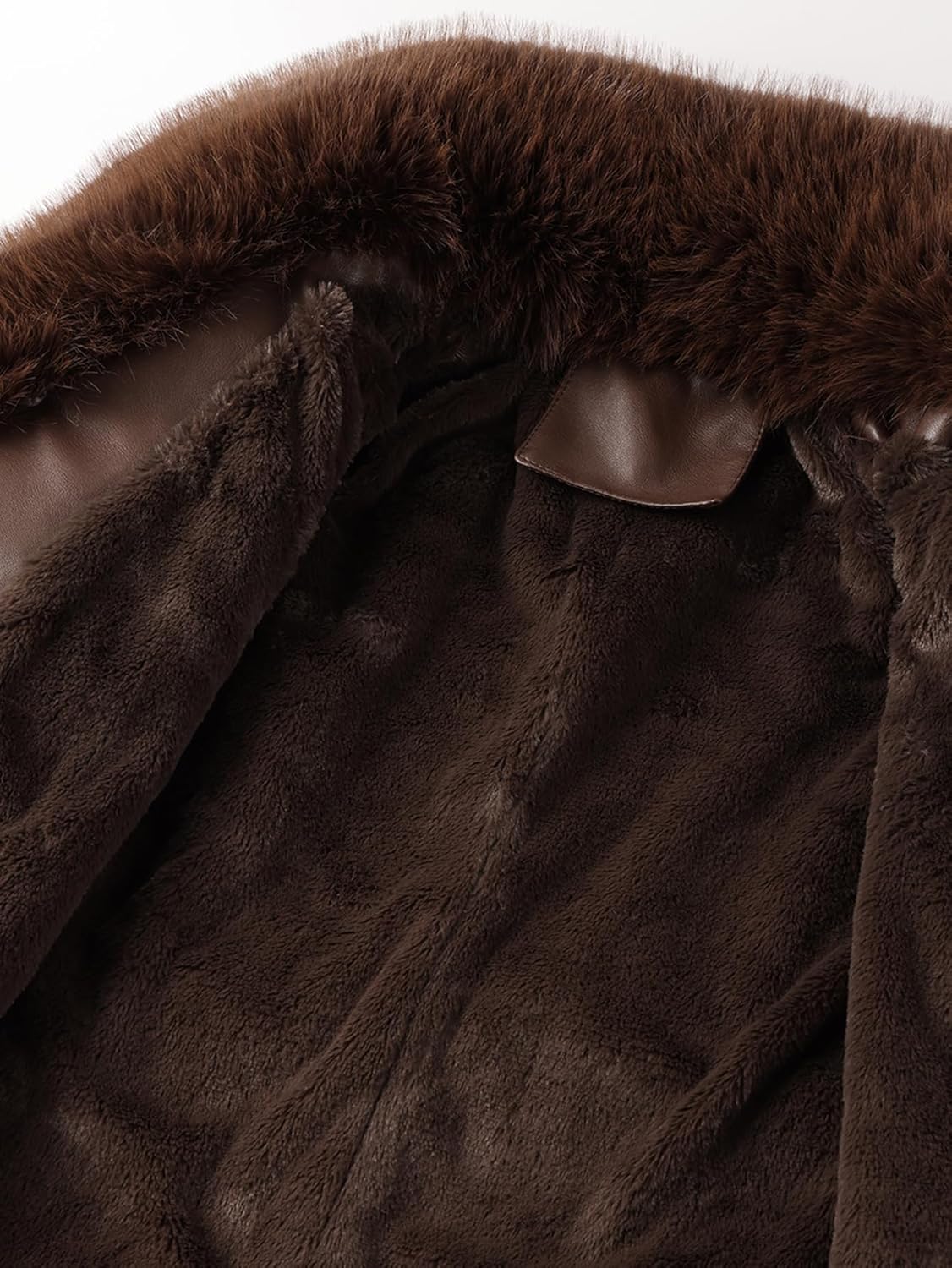 Bellivera Women's Faux Leather Jacket Moto Biker Sherpa-Lined Coat with Removable Fur Collar - Image 5