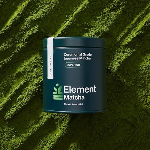 Miniatura 5 de Element Matcha Polvo matcha de té verde superior de grado ceremonial, auténtica primera cosecha japonesa para té y lattes, apoya la piel,