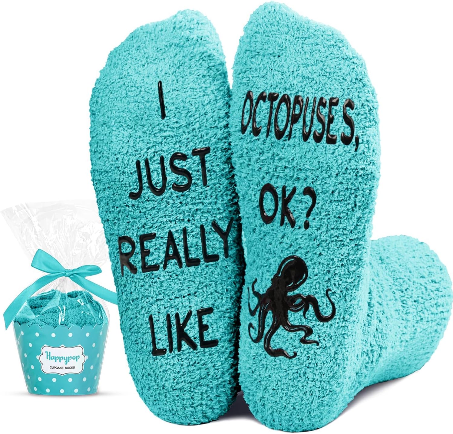 HAPPYPOP Fuzzy Animal Socks for Women - Turtles Gifts Pigs Socks Horses Octopus Gifts Girls