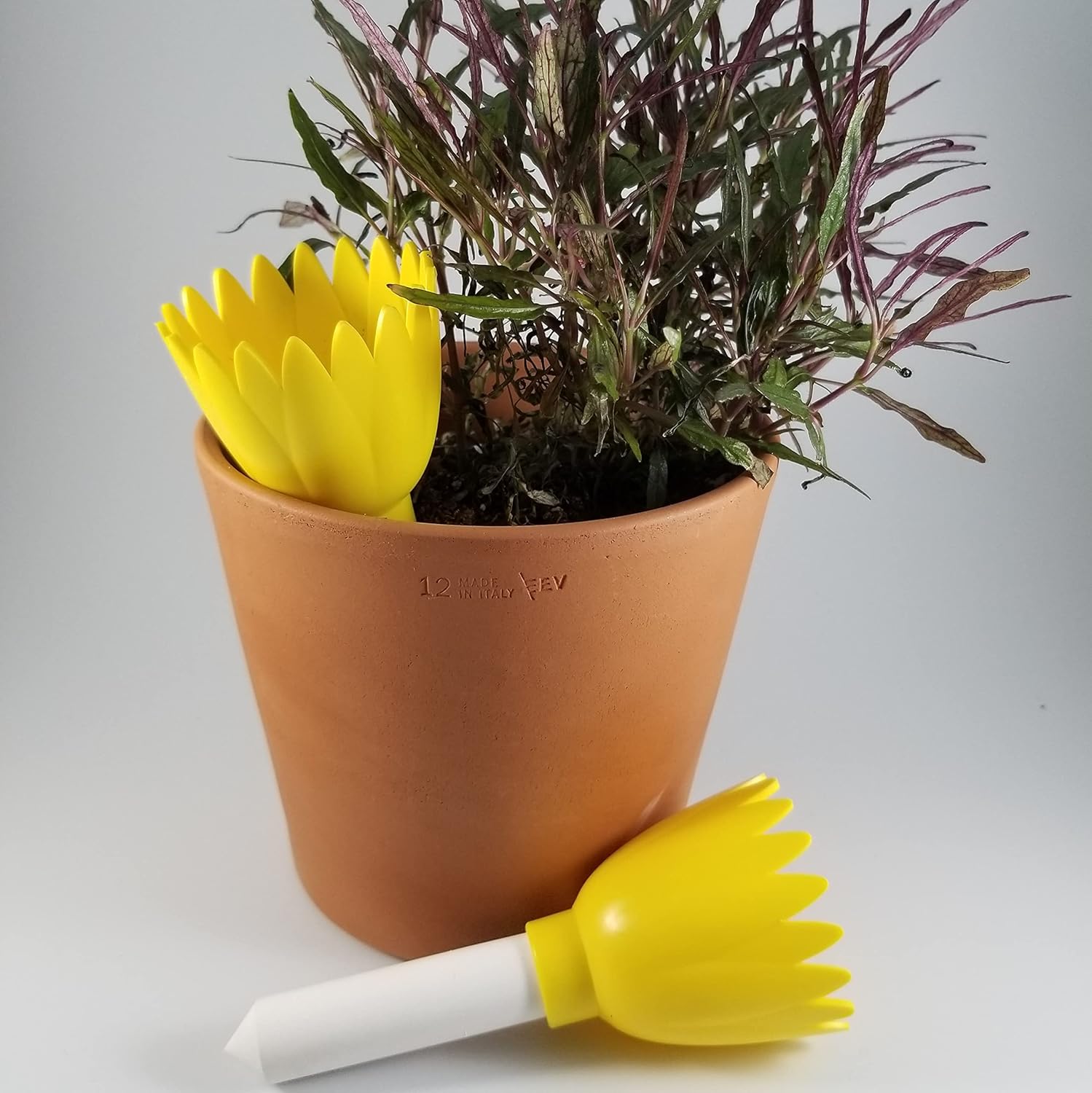 Pair (2) Mini Lily Flower Watering Spikes (Yellow Mini