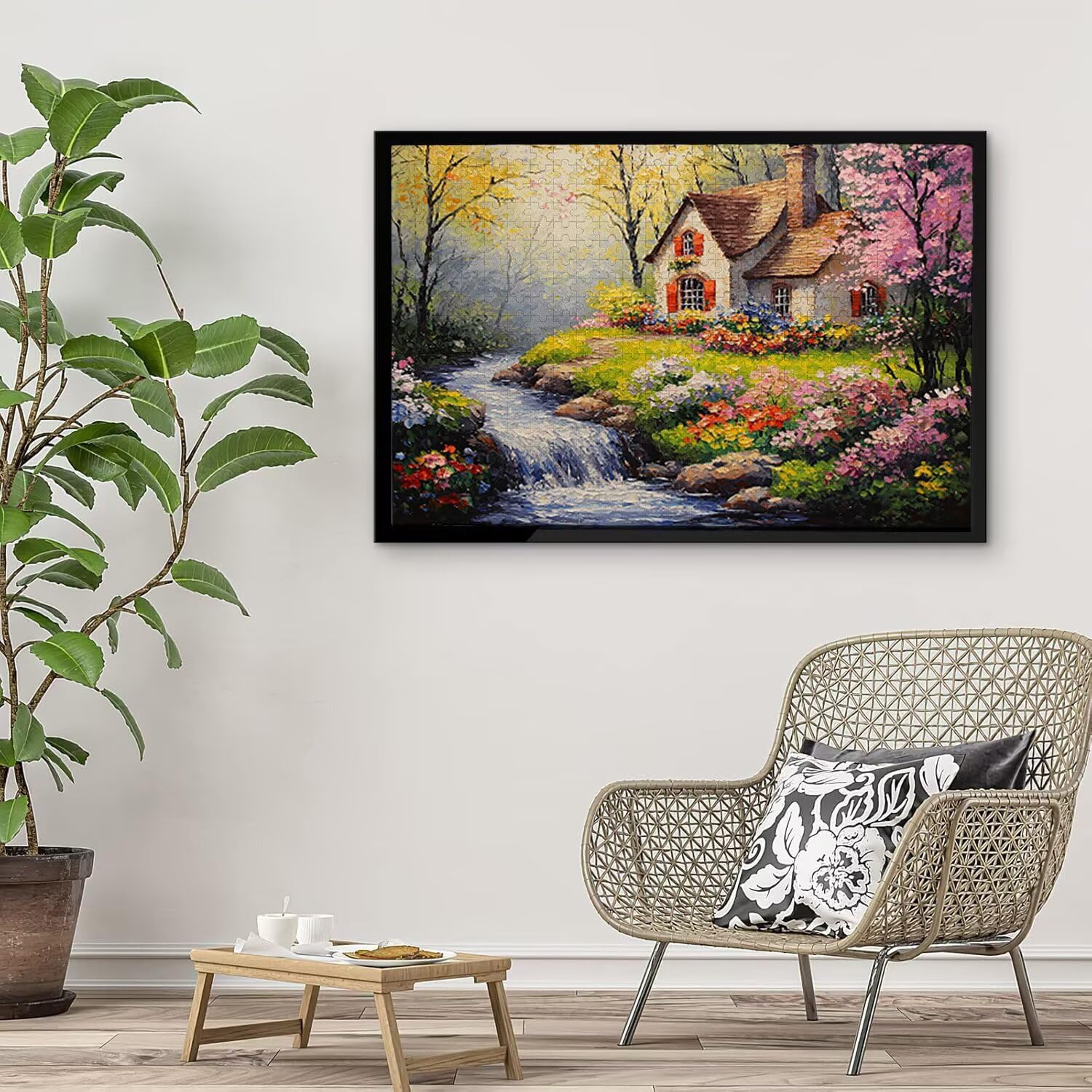 Domek rzeczny - Puzzle 1000 sztuk dla dorosłych - Puzzle DIY, kreatywna rozrywka, nowoczesna sztuka, klasyczne puzzle dla dorosłych i młodzieży w wieku 12 lat, pomysł na prezent dla mężczyzn i kobiet