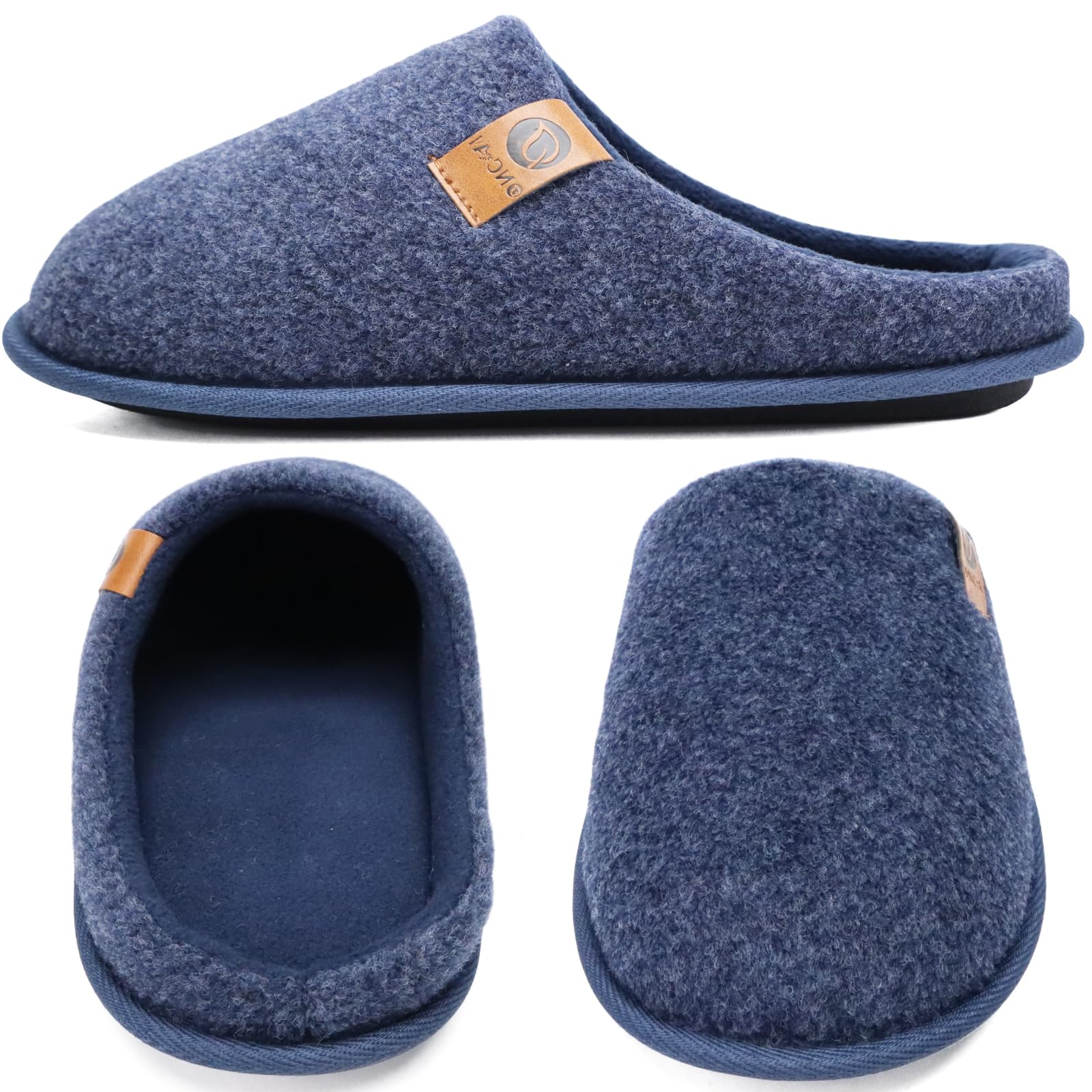ONCAI Pantofole da Uomo Invernali, Comoda Memory Foam Calde Scarpe da Casa in Lana Con Suola Antiscivolo Taglia 40-49 EU