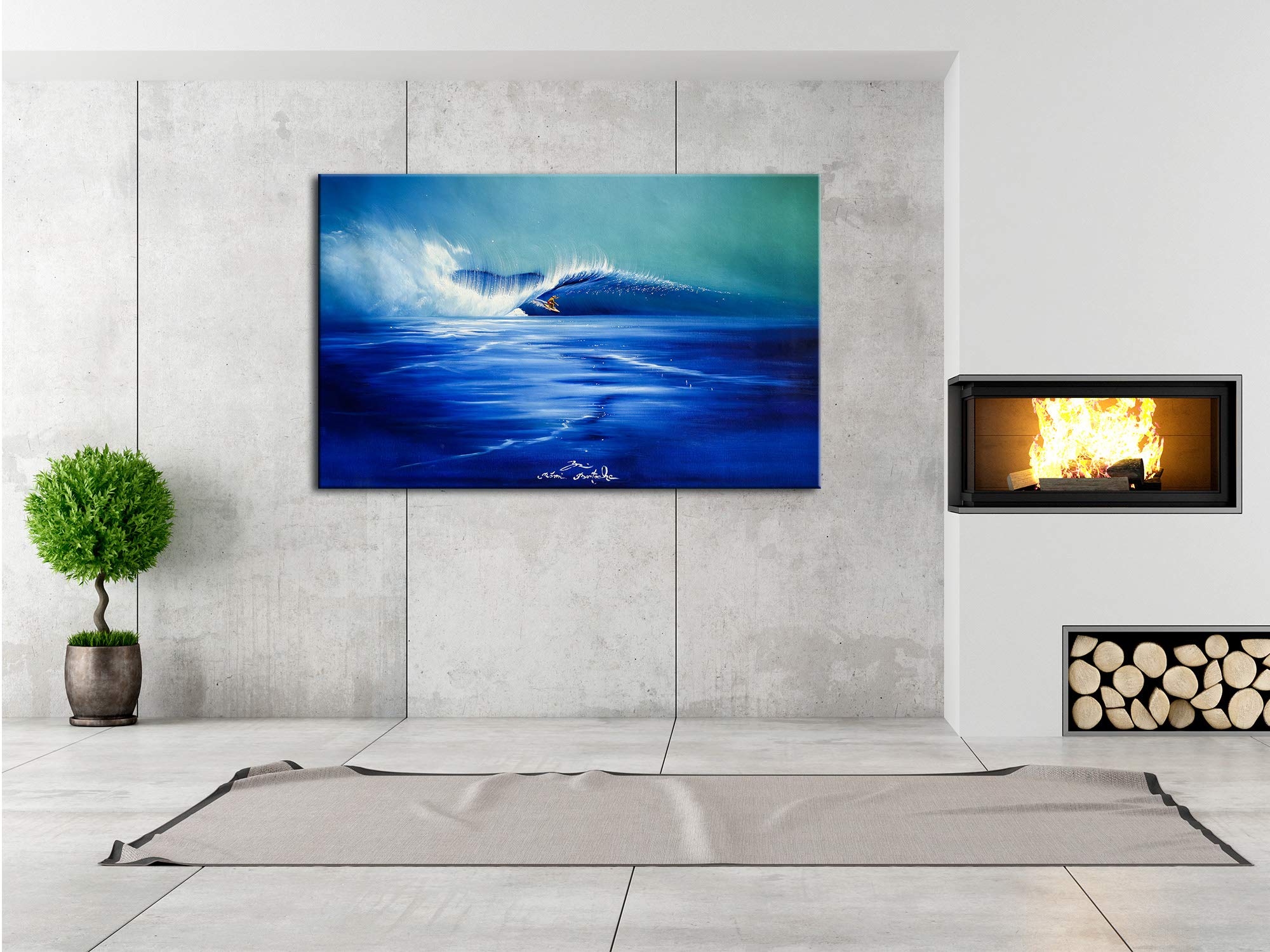 DECLINA, Quadro Decorativo da Parete per Soggiorno Moderno, cornici Decorative da Parete, Riproduzione di Bertoche Funny Waves, 50 x 30 cm