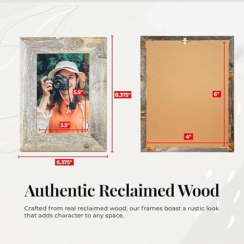 Miniatura 9 de BarnwoodUSA - Marco de fotos rústicas de 3.81 cm.  1 12 pulgadas de ancho, 100% madera reciclada, color gris, Madera, negro (Smoky Black), 16x20