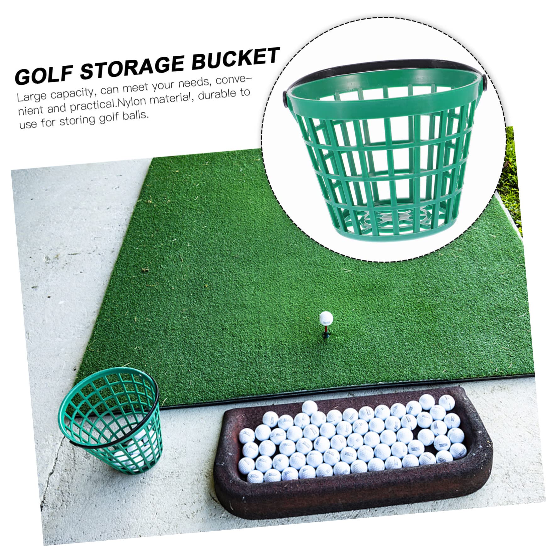 BESPORTBLE 2 Pièces Panier de Golf en Fil Métallique Vert Balle en Nylon