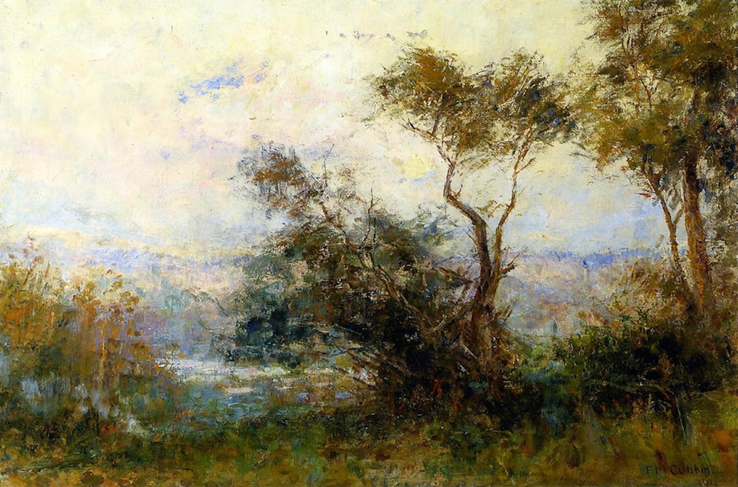 SERENDIPITP Abstract Painting Mural Print Picture Wall Decor Painting Twilight by Frederick Mccubbin Vintage Wall Artwork for Home Decor 60x90cm