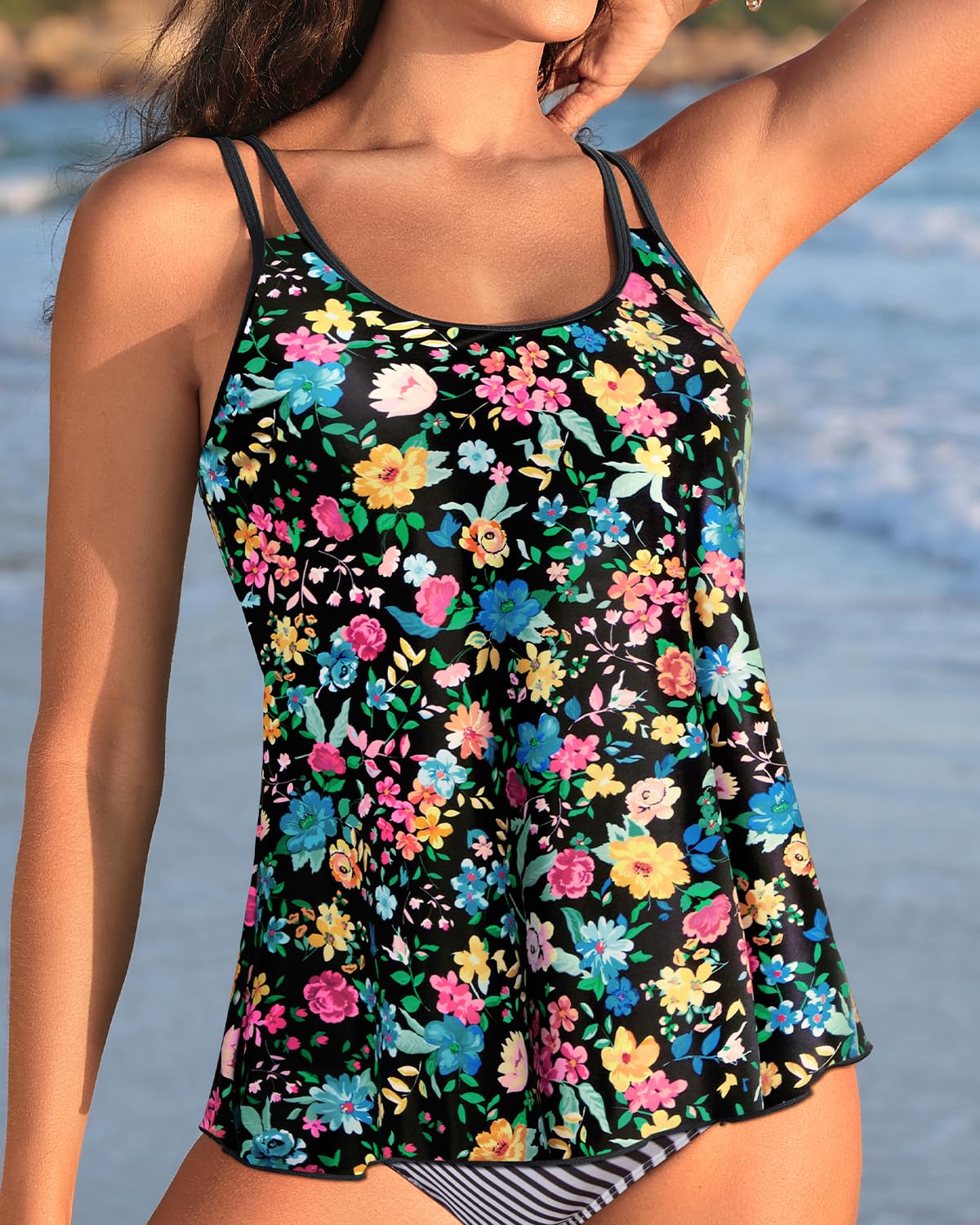 Flowy Tankini-Tops für Damen, bescheidener Badeanzug, lockere Passform, Badeoberteil, ohne Unterteil 2025 (erhältlich in Plus)