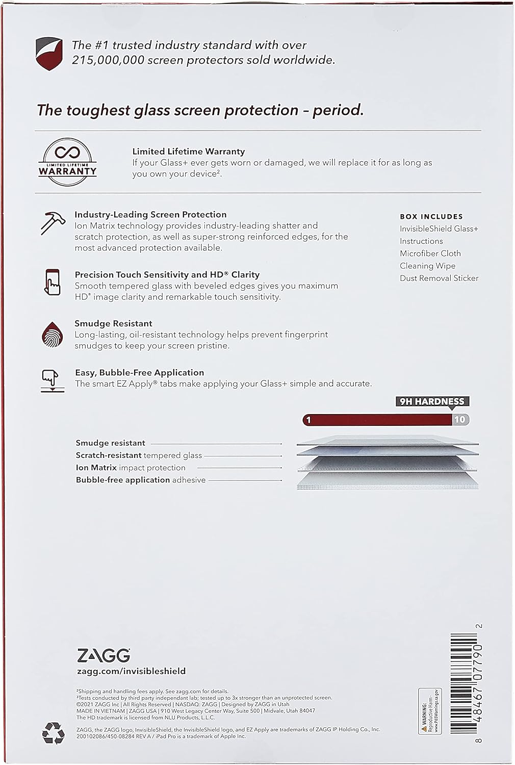 ZAGG InvisibleShield Glass Plus - Tempered Glass Screen Protector Made For the Apple iPad Pro 12.9 Inch - Clear