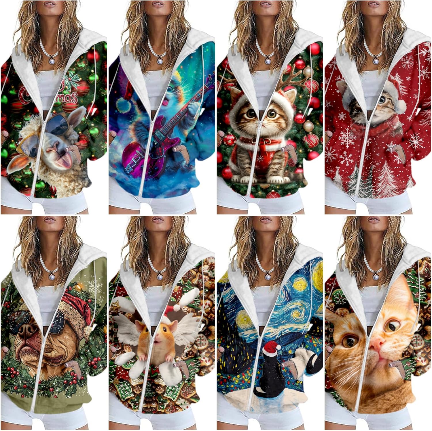 MARSVOVO Womens Zip Up Hoodies Trendy Novelty Cozy Jackets Blazers Light Weight Long Sleeve Fall Casual Sweatshirts - Image 4