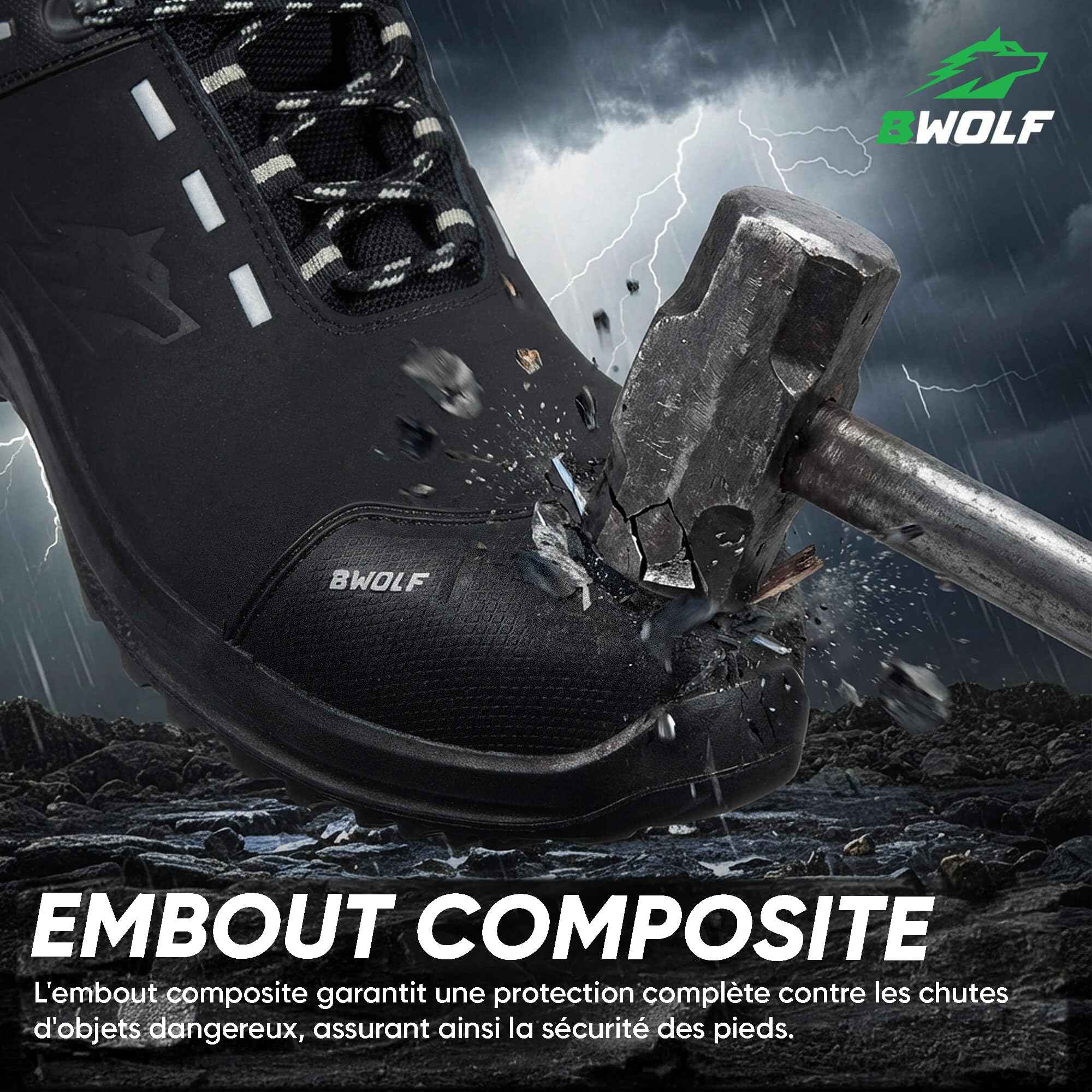 BWOLF Defender HIS3 Chaussures de sécurité pour Homme en Nubuck Hydrofuge, Embout en Kevlar et Semelle intermédiaire, antidérapantes