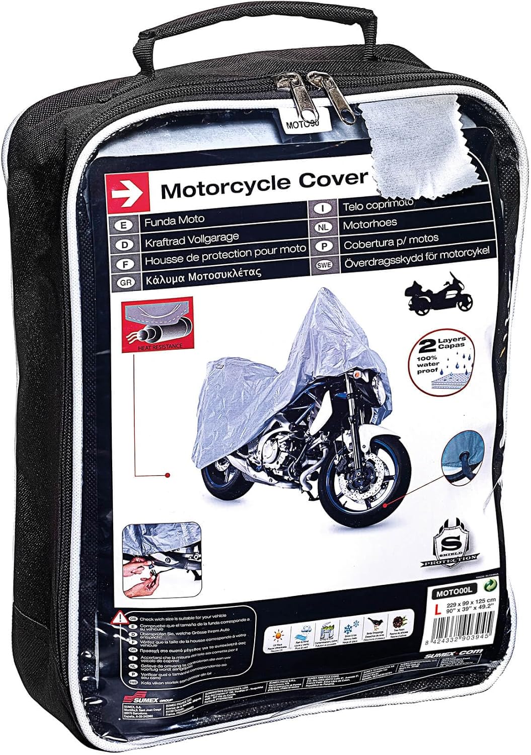 Sumex MOTO00L Large Breathable Motor Bike Cover image 2