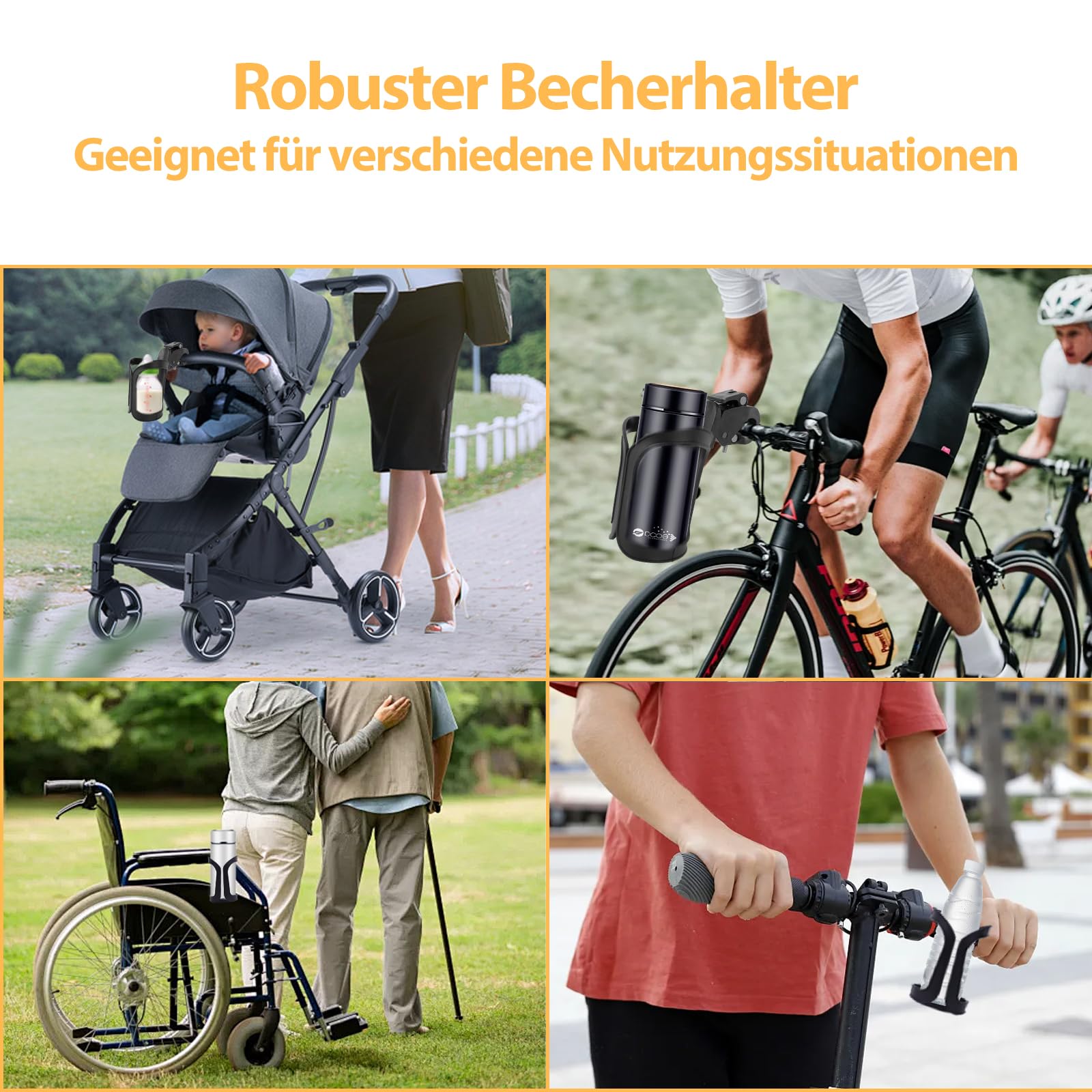 Filltown Getrnkehalter KinderwagenUniversal Getrnkehalter fr Fahrrad2  Stck360 Drehbarer Flaschenhalter Becherhalter Kinderwagen mit Groem  Durchmesser fr Mountainbikes,Kinderwagen, Rollstuhl : Amazon.de: Baby