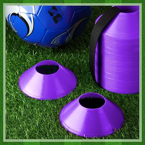 Miniatura 3 de Hanaive 100 mini conos de fútbol para taladros deportivos de 5 pulgadas, conos de disco de agilidad con accesorios para entrenamiento de fútbol