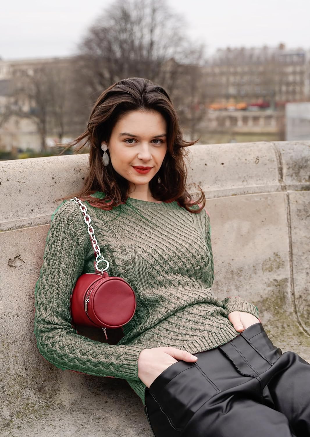 v28 Women Crew Neck Knit Stretchable Elasticity Long Sleeve Sweater Jumper Pullover - Image 5