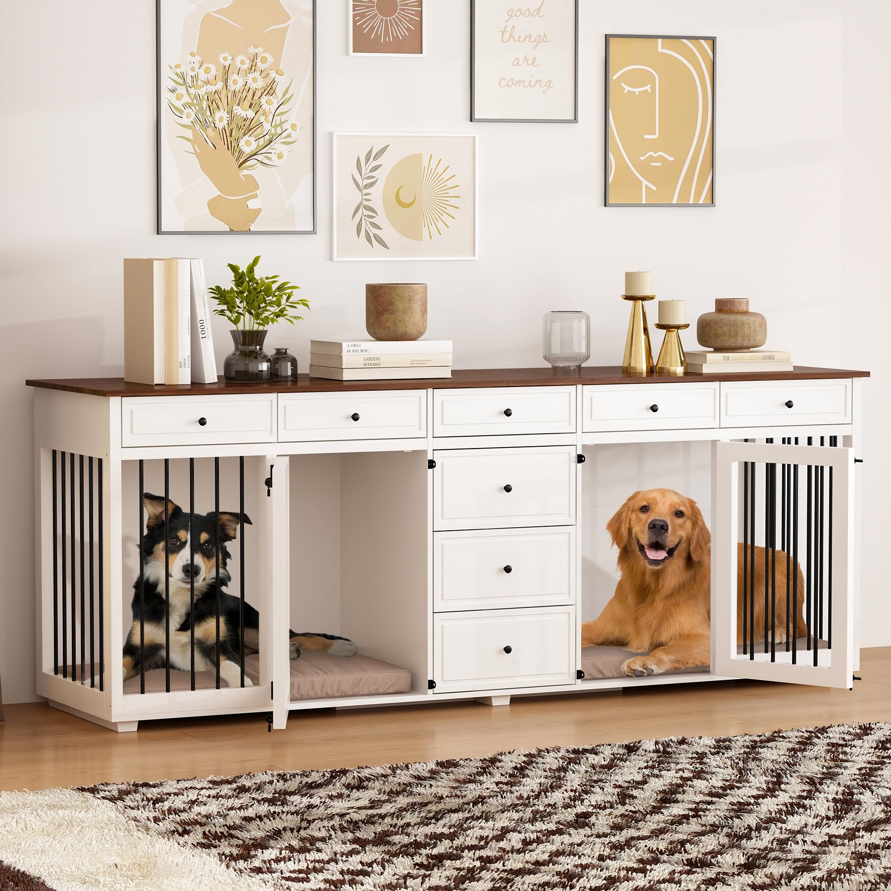Double Dog Dog Kennel Console Table Large Double Dog Crate