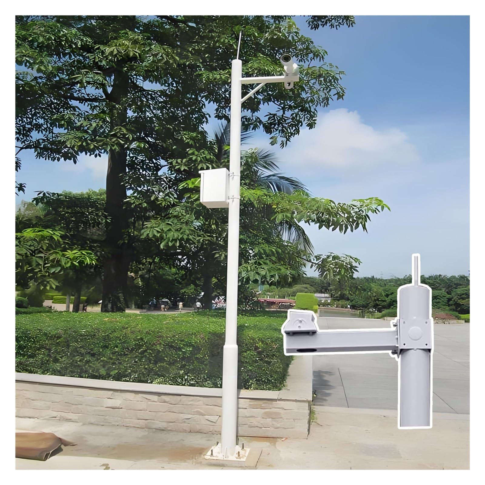 Supporto per telecamera di sicurezza, staffa regolabile per sorveglianza esterna, casa, fattoria, magazzino, installazione a soffitto resistente, nero
