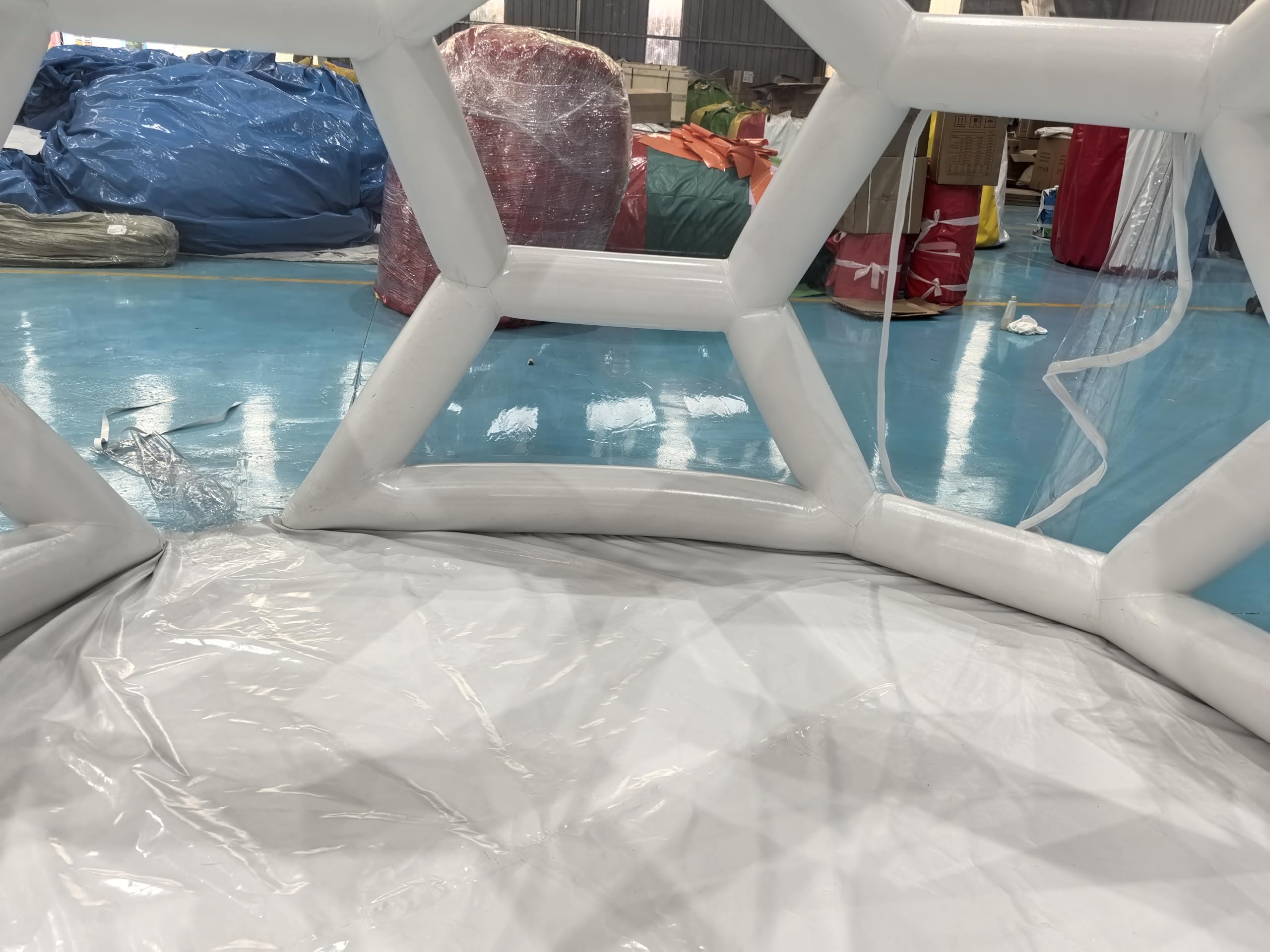 Nadmuchiwany namiot do piłki nożnej, z bąbelkami, przezroczysty, na piknik, 4 m, z dmuchawą 1500 W i pompką 800 W, 4 m