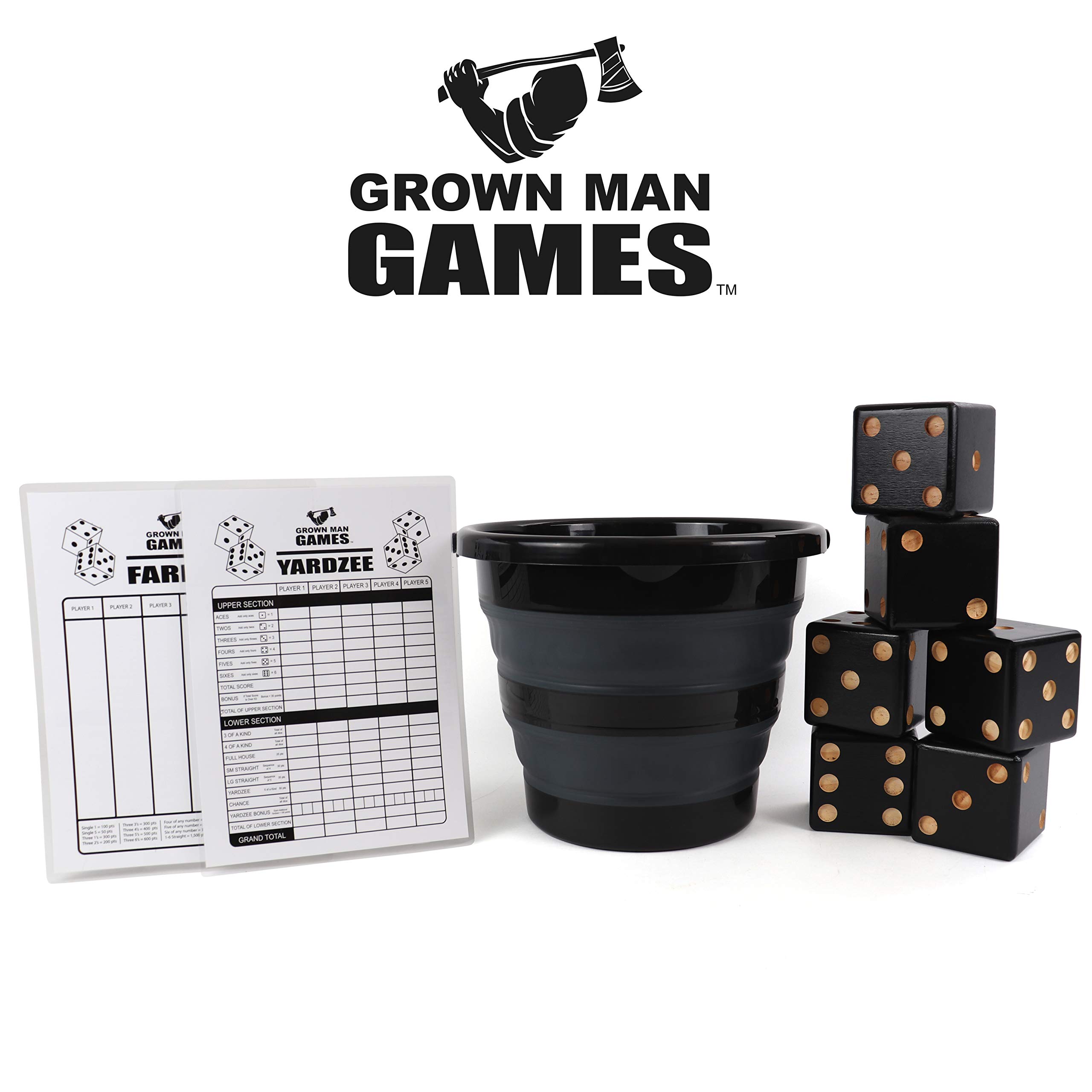 Buy Grown Man Games Yard Dice Yardzee Yard Farkle/Yardkle Large Lawn Dice Giant Wooden