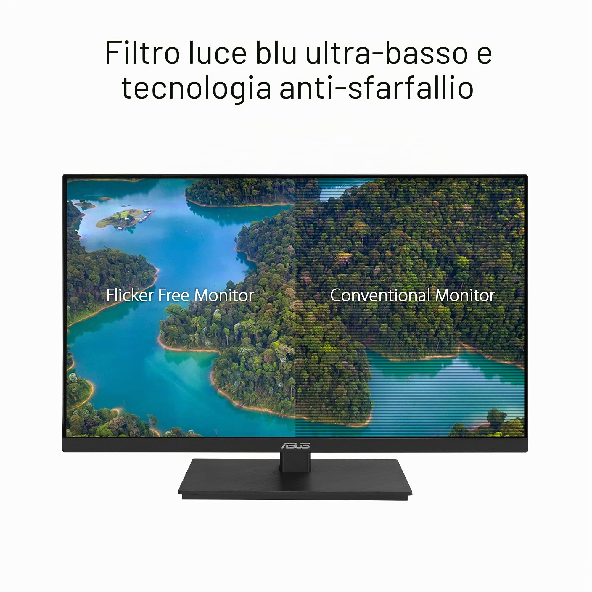 ASUS VA24ECPSN Monitor Docking Station 24”, Full HD, IPS, USB-C, Ethernet, 75 Hz, Tecnologia Adaptative-Sync a Basse Luci Blu e Anti-Sfarfallio, Speaker Stereo, Design Ergonomico Senza Cornice, Nero