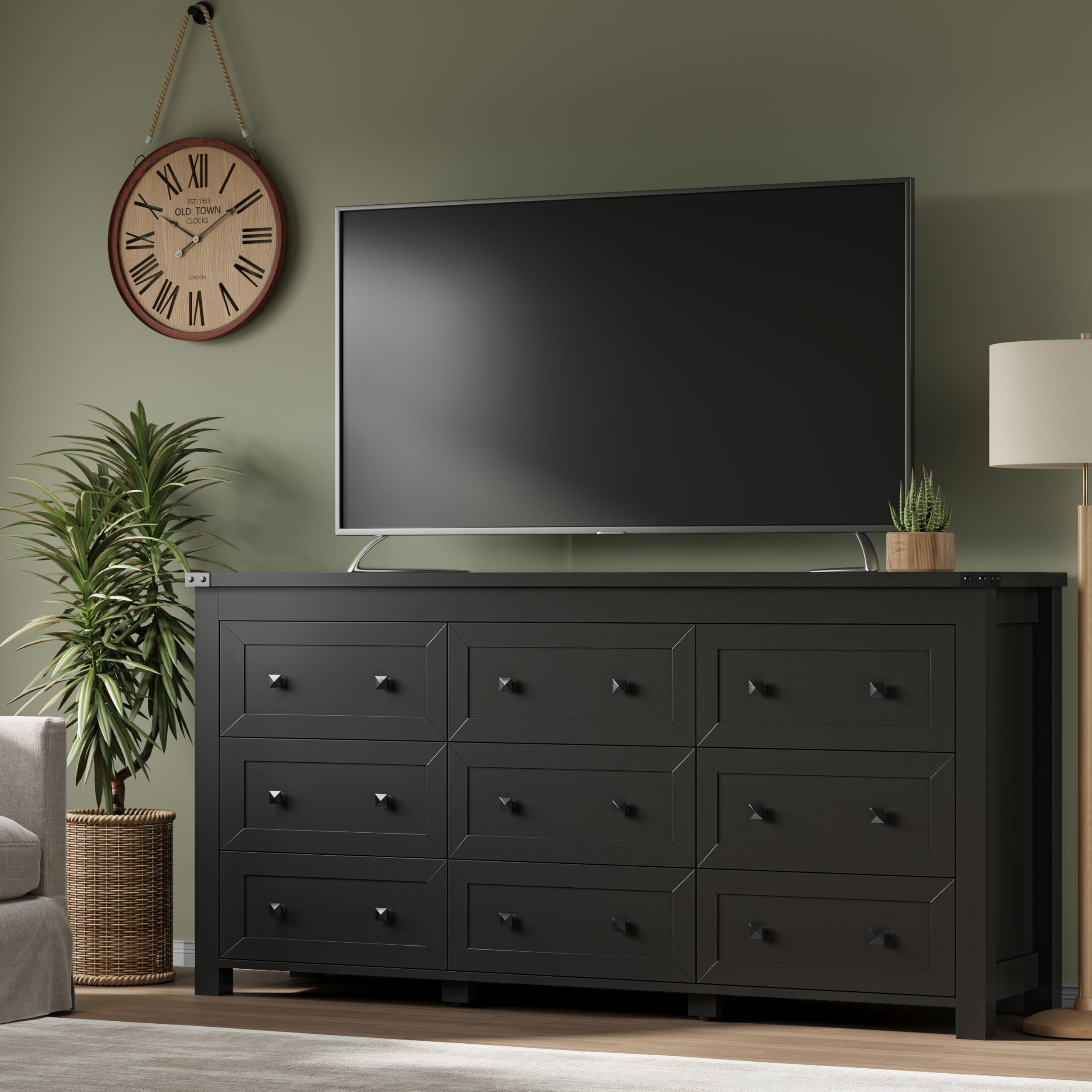 9 drawer black dresser Dixon 9-Drawer Liberty Americana Farmhouse LBRT ACCOHOHO Farmhouse 9 Drawers Dresser,