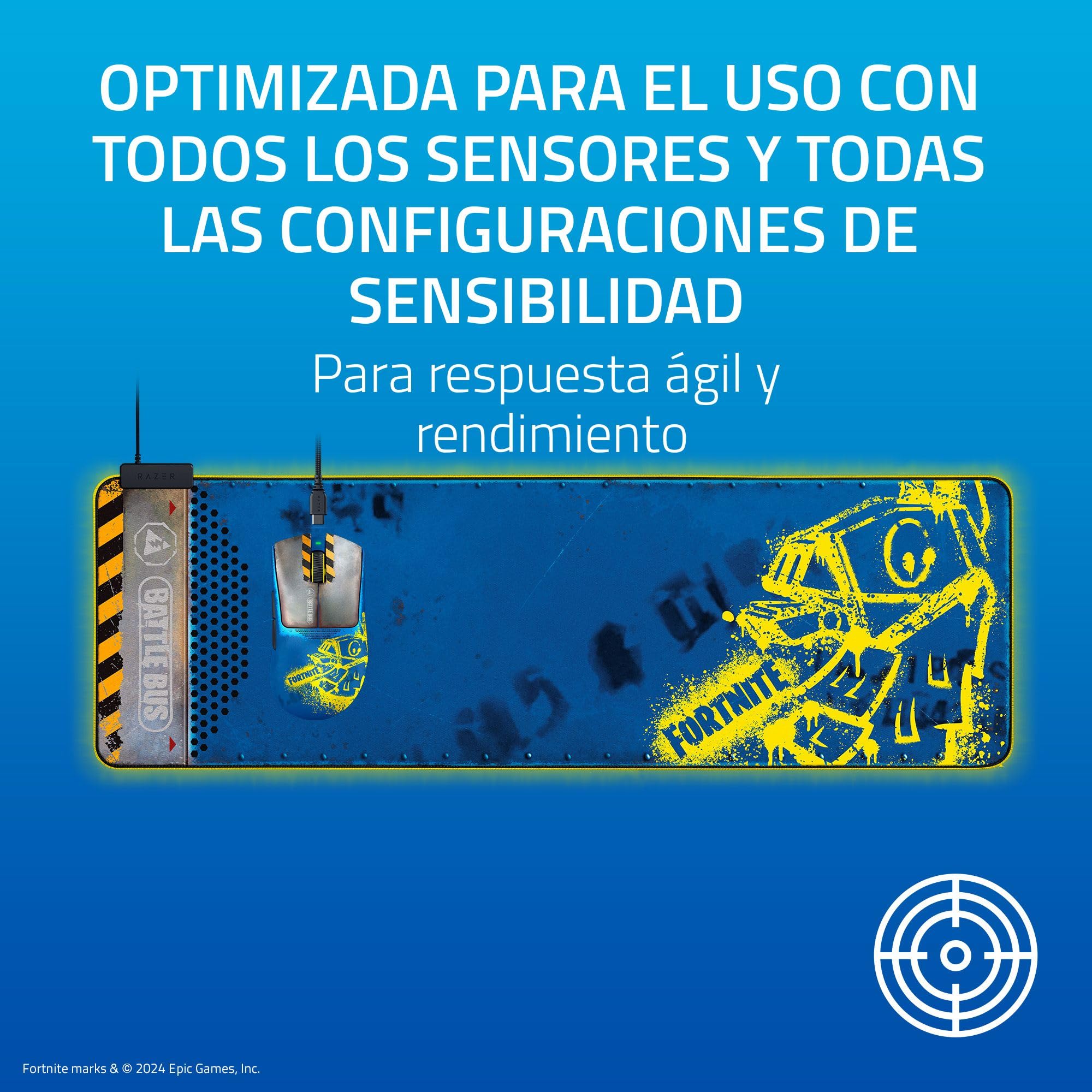 Razer Goliathus Extended Chroma - Edición Fortnite Alfombrilla de ratón para Juegos Extragrande y Suave con iluminación RGB (Soporte para Cables, optimizada para Todos los Ratones) XXL | Fortnite