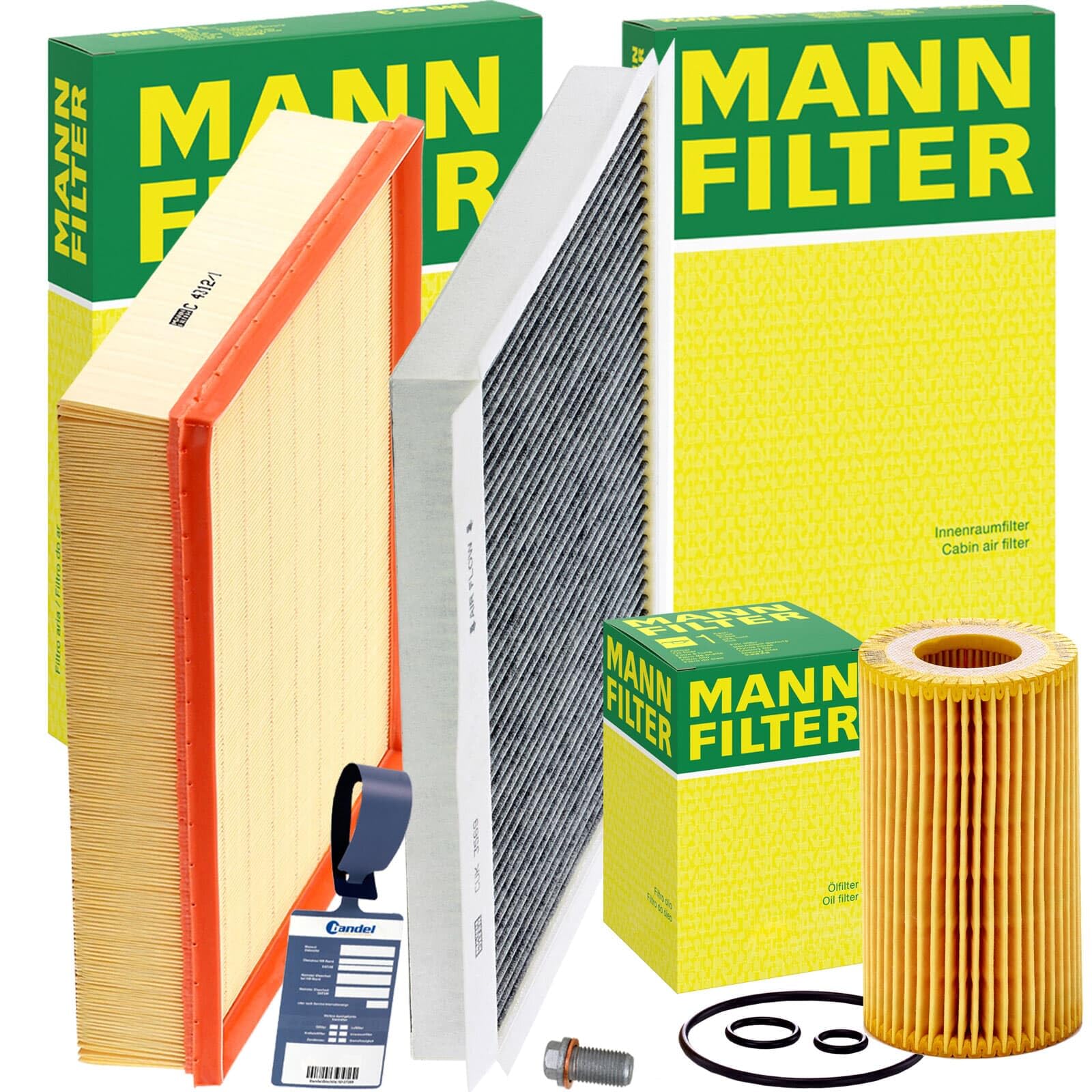 Mann Filter Inspektionspaket | C4312/1 (LX1845)+CUK3569 (LAK307)+HU7010Z+56424+Mn, Inspektionspaket & kit