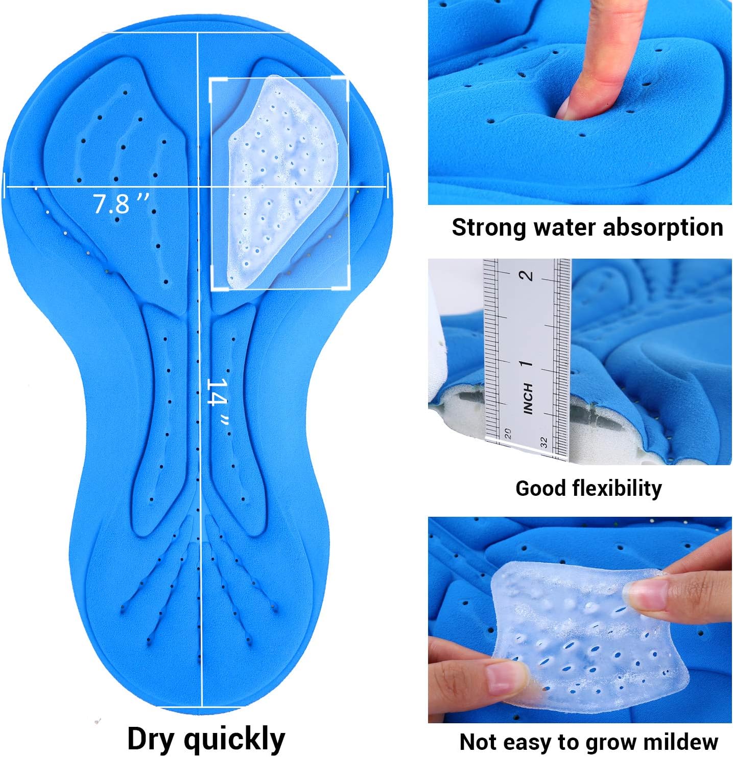 Sportneer Bike Shorts for Men- 4D Silicone Cushion Padding Lightweight Breathable and Moisture Absorbent for Cycling - Image 4