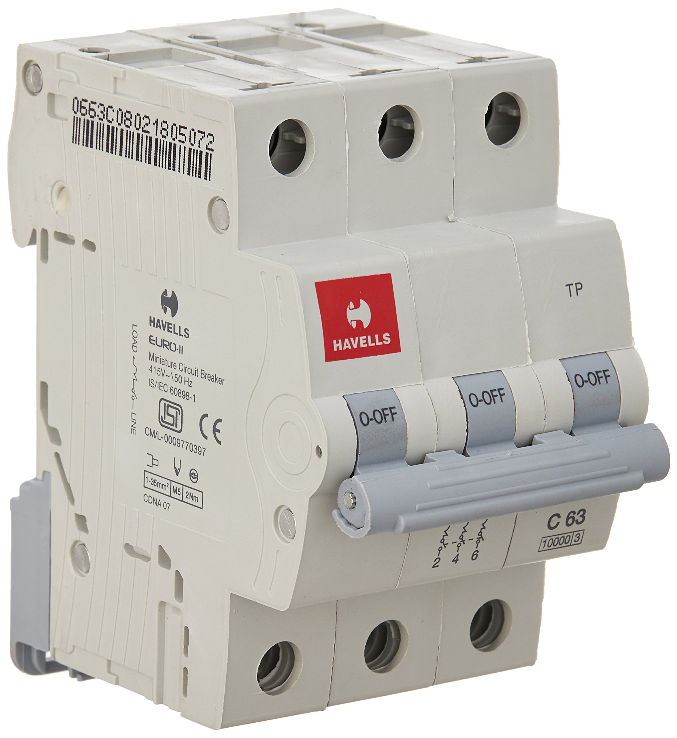 Havells DHMGCTPF063 PVC Plastic 63A MCB TP C Curve (White)-image-5