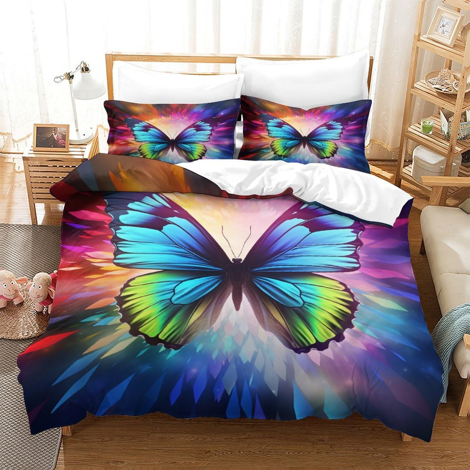 Housse de couette Halloween 3D lit simple 135x200 microfibre avec fermeture