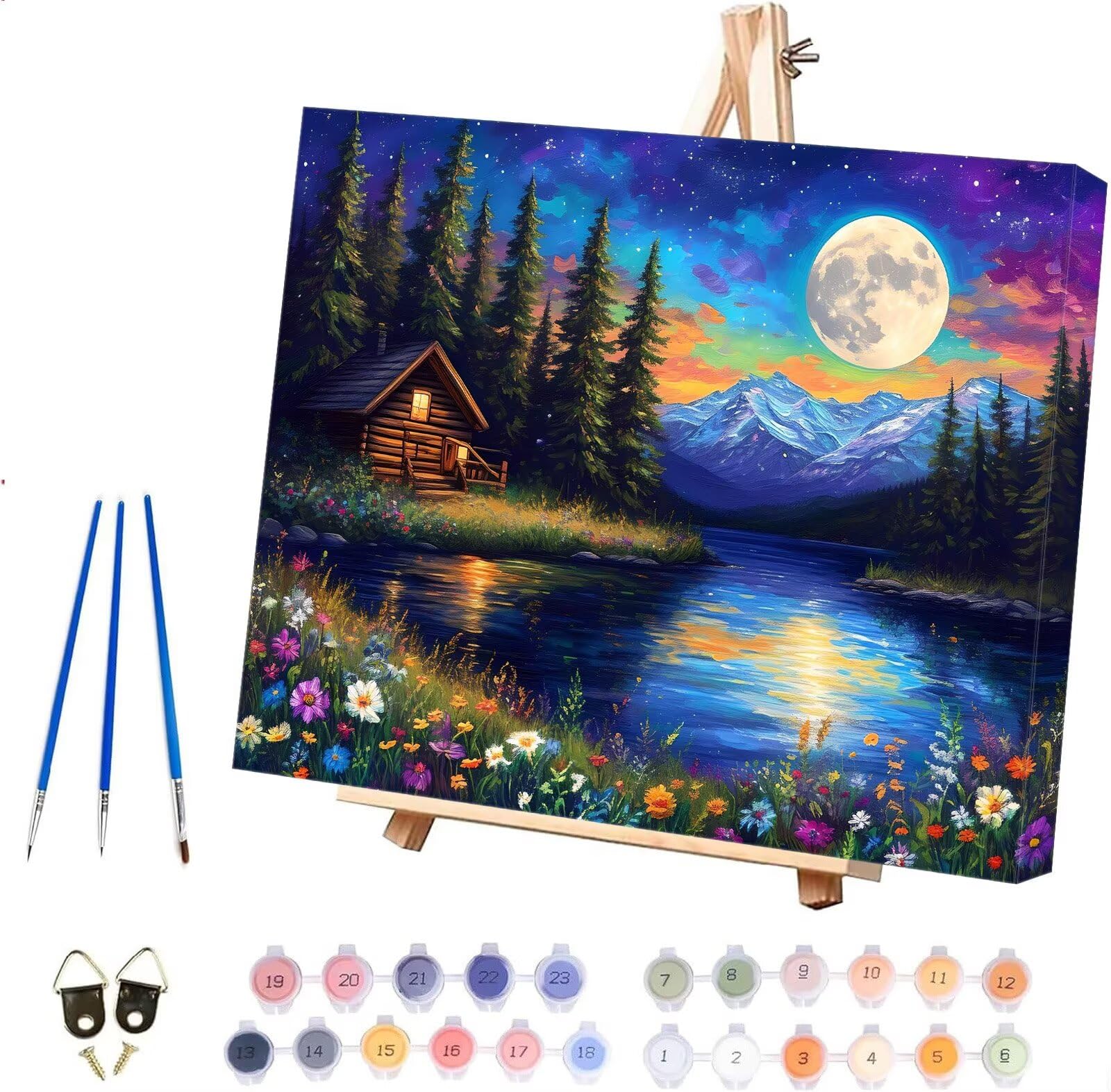 Malowanie po numerach, drzewo kwiatowe, malowanie według numerów, dla dorosłych, dzieci, początkujących, zestaw do malowania artystycznego, akrylowy pigment, rysunek, lakier na prezent, dekoracja
